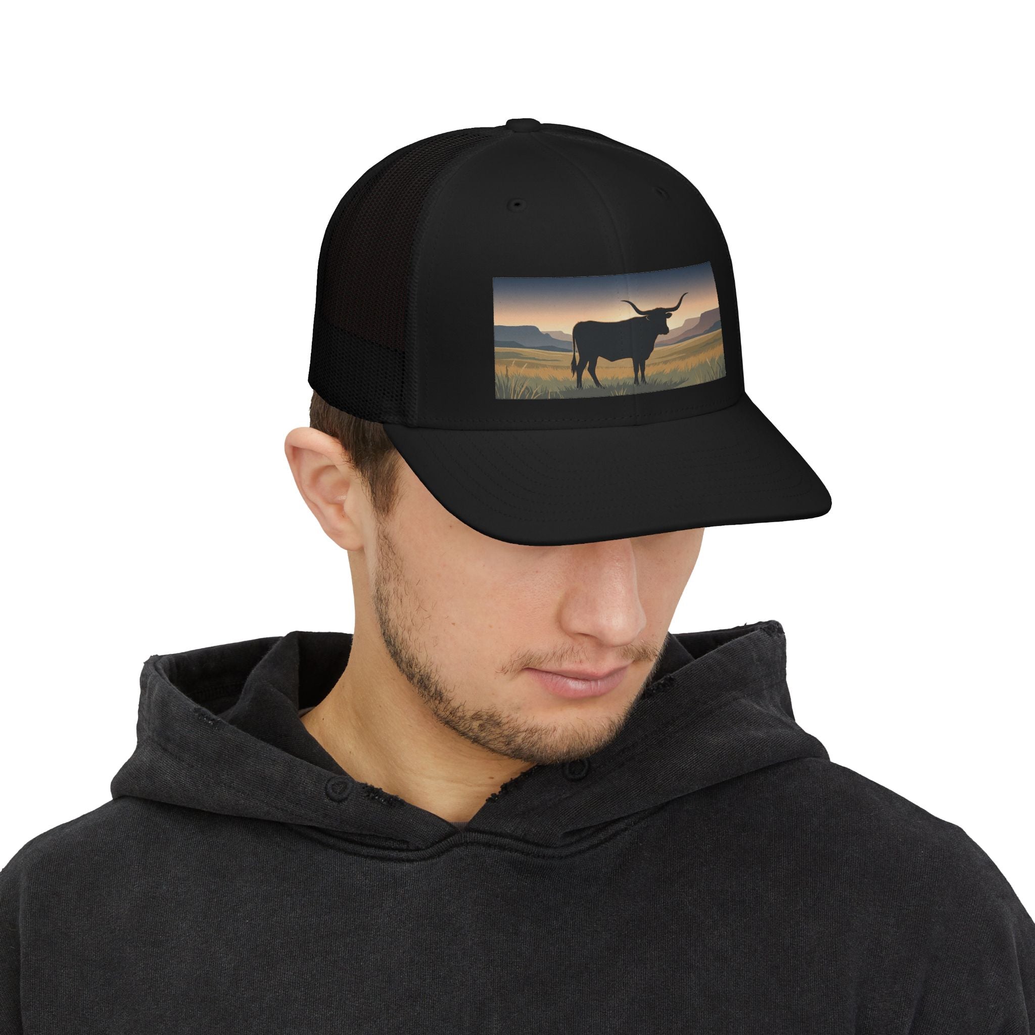 Longhorn Sunset Snapback Trucker Cap