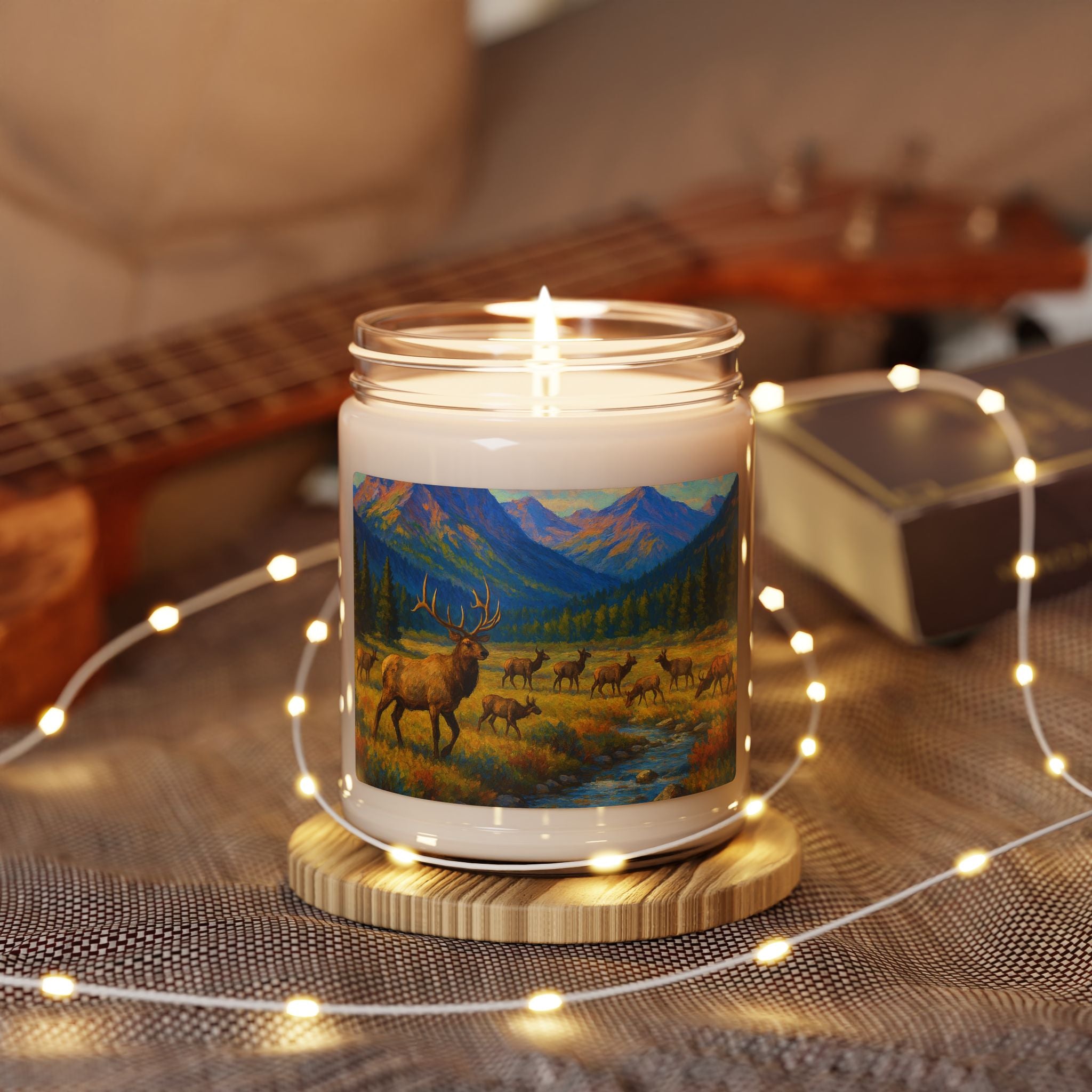 Mountain Elk Scented Soy Candle — 9oz Cabin & Wilderness Aromatherapy