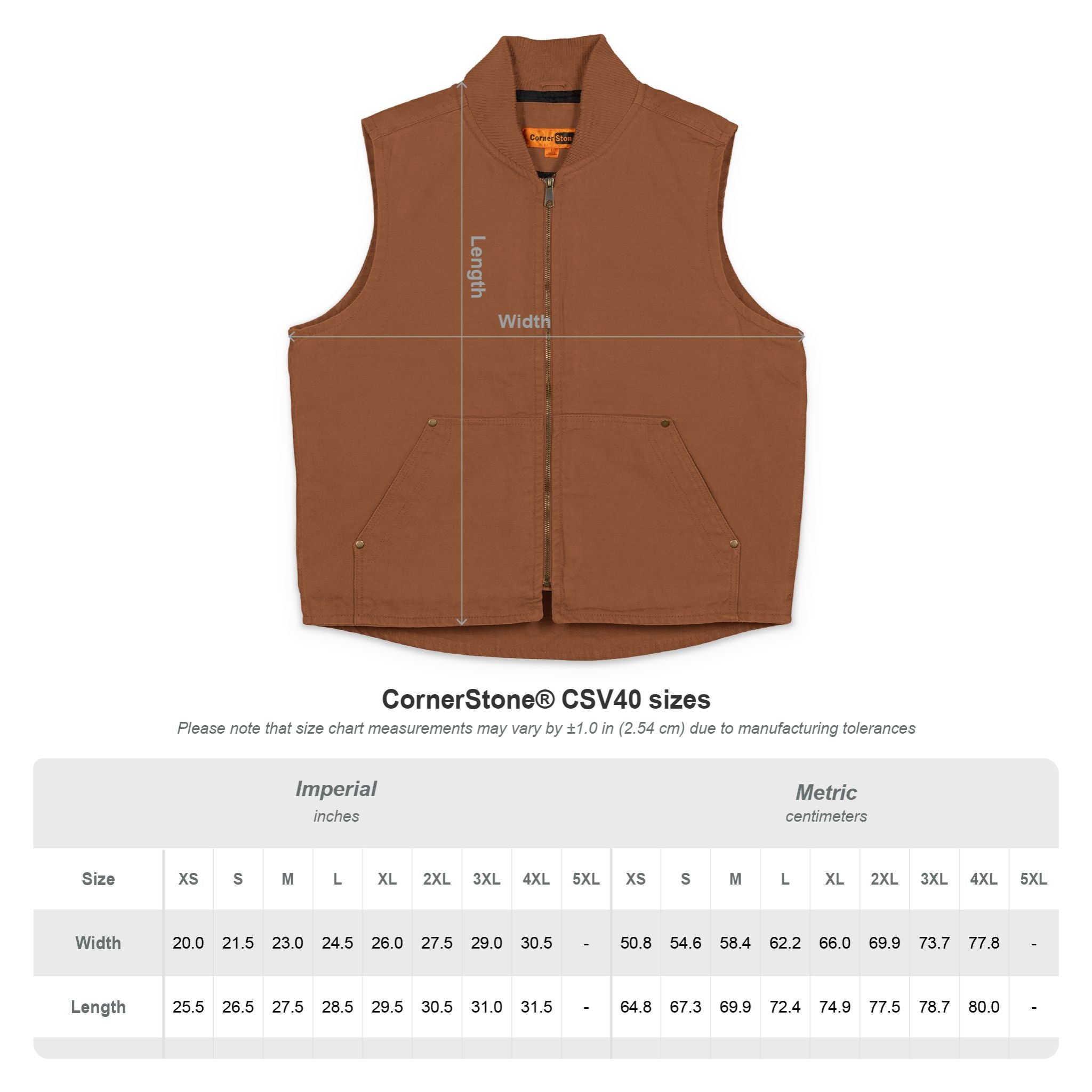 Washed Duck Cloth Work Vest — Embroidered Chest Patch