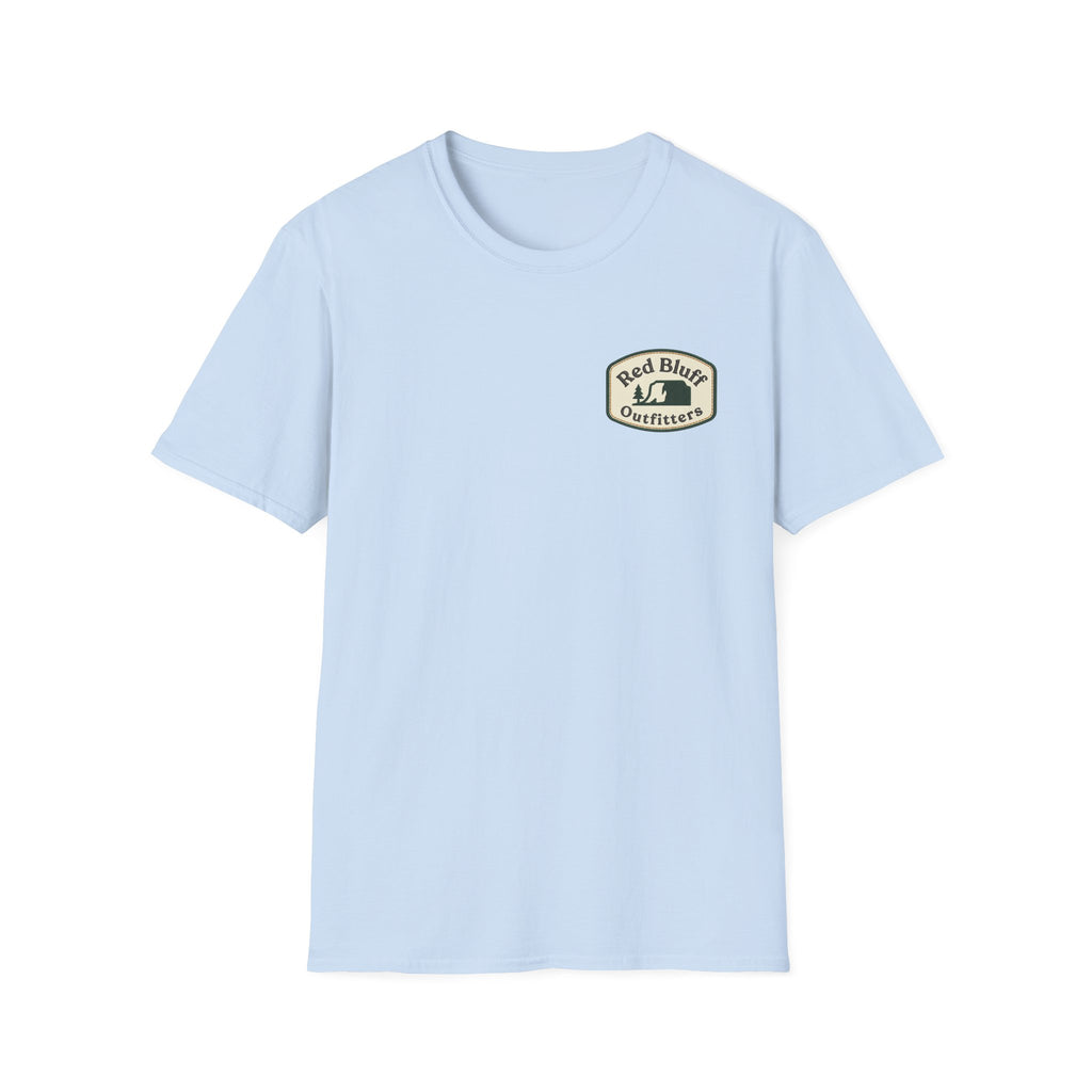 Red Bluff Outfitters Patch T‑Shirt — Retro Outdoor Logo Tee
