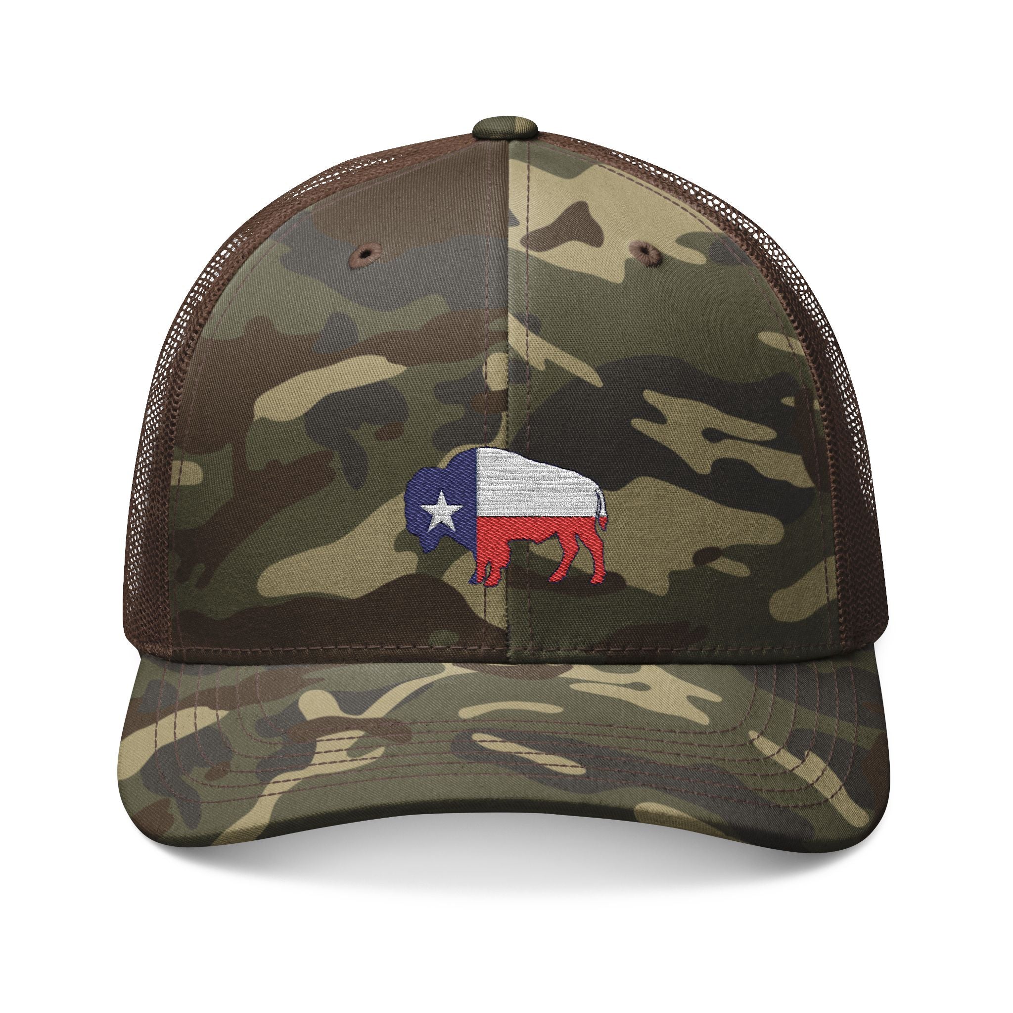 Camouflage Embroidered Buffalo Cap