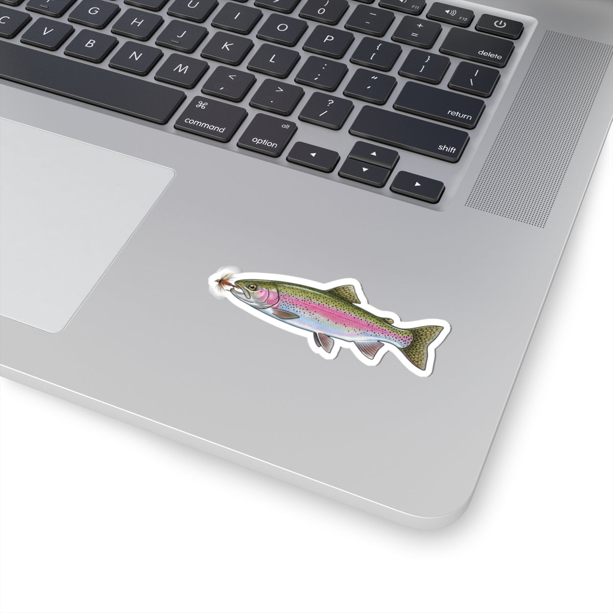 Rainbow Trout Fishing Sticker — Vinyl Decal with Fly
