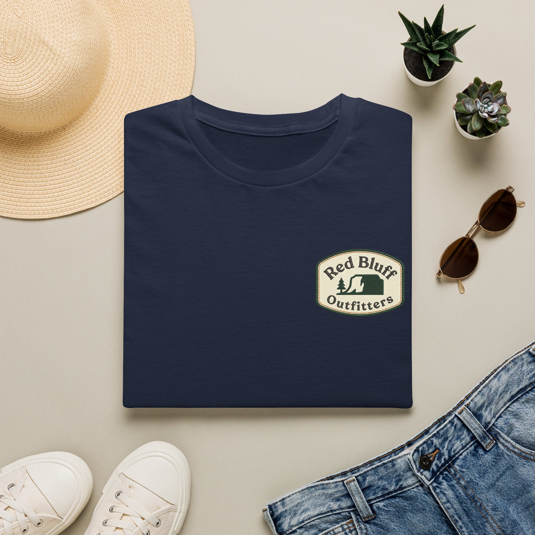 Red Bluff Outfitters Patch T‑Shirt — Retro Outdoor Logo Tee