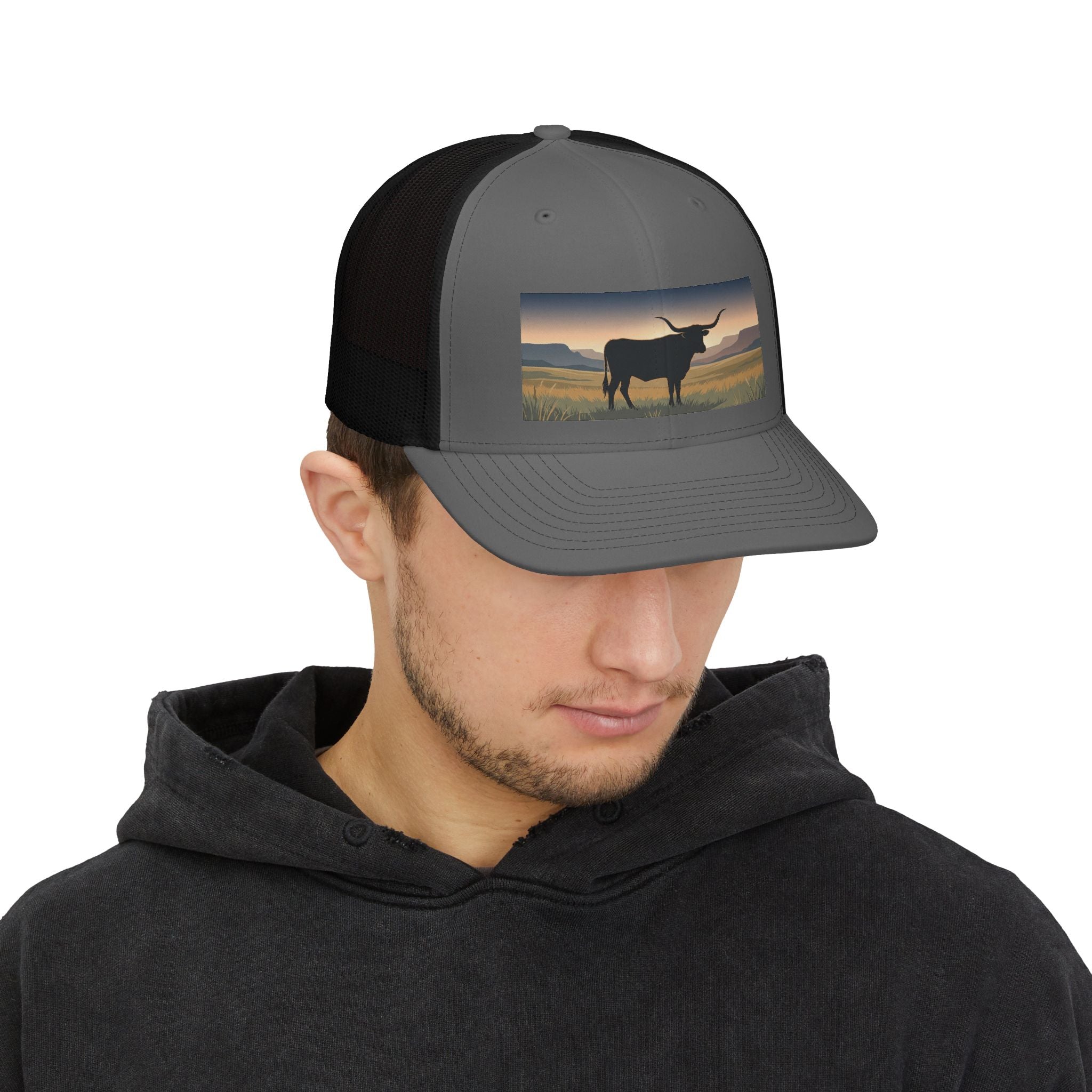 Longhorn Sunset Snapback Trucker Cap