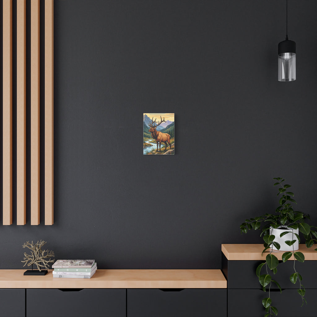 Majestic Elk Mountain Canvas Print — Rustic Wilderness Wall Art