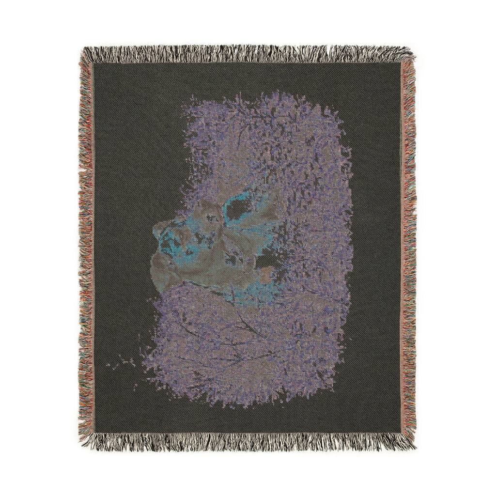 Woven Blanket — Vintage Puppy in Hay Throw Blanket