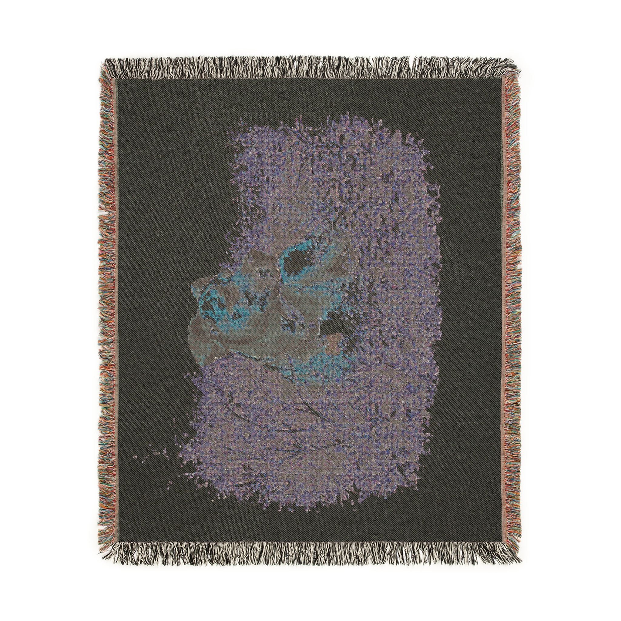 Woven Blanket — Vintage Puppy in Hay Throw Blanket