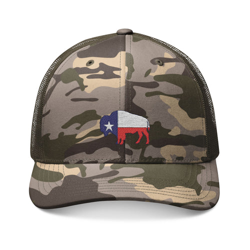 Camouflage Embroidered Buffalo Cap