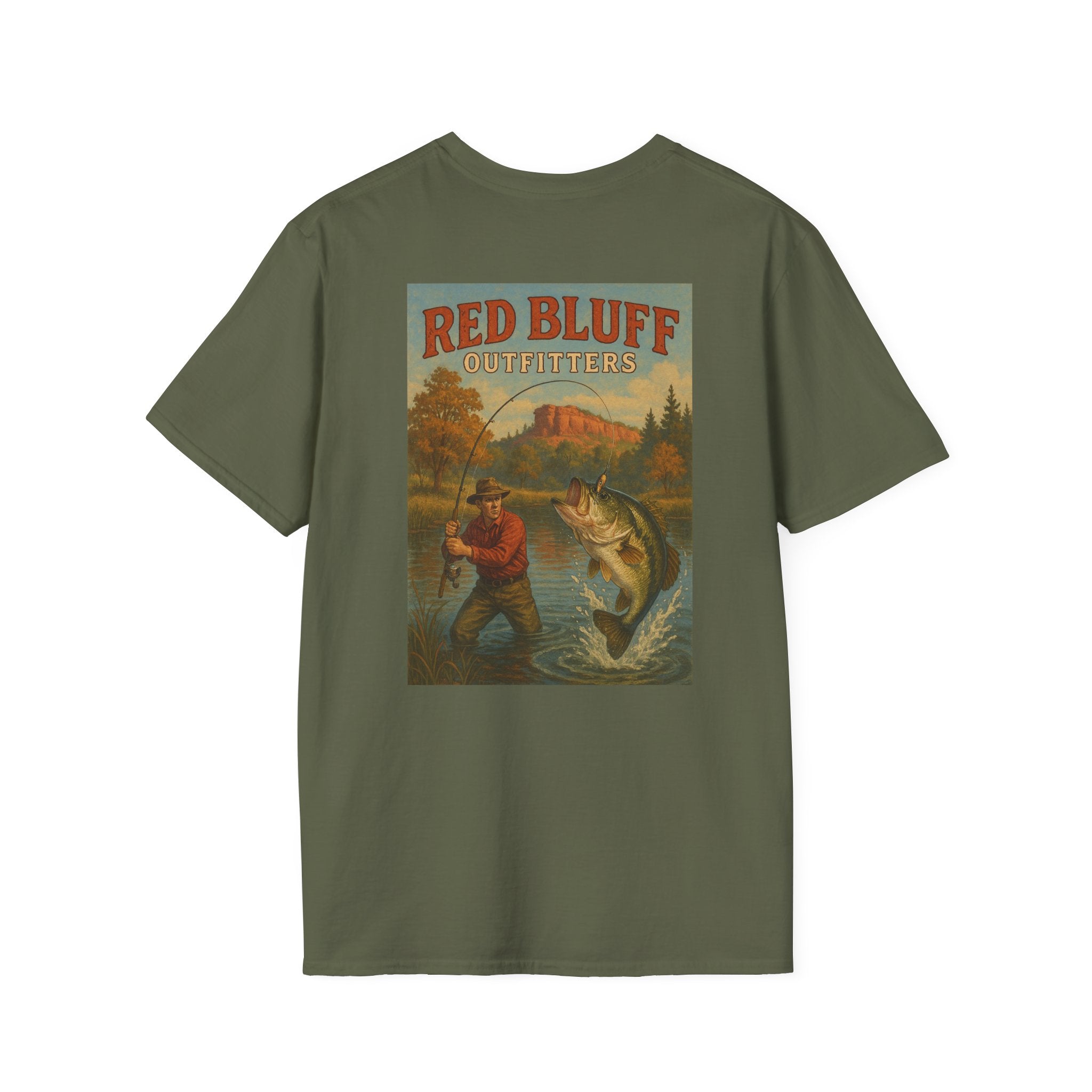 Red Bluff Outfitters Patch T‑Shirt — Retro Outdoor Logo Tee