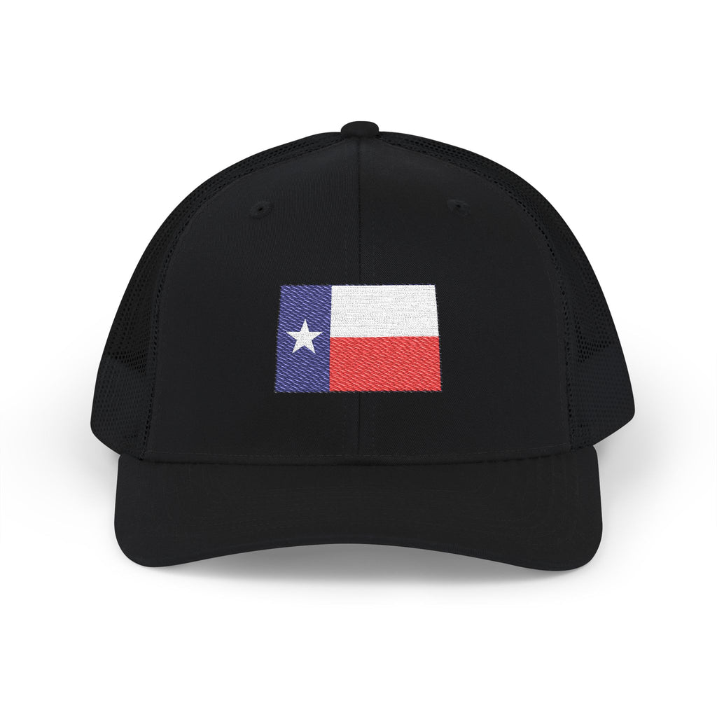Texas Flag Embroidered Trucker Cap — Distressed Lone Star Snapback