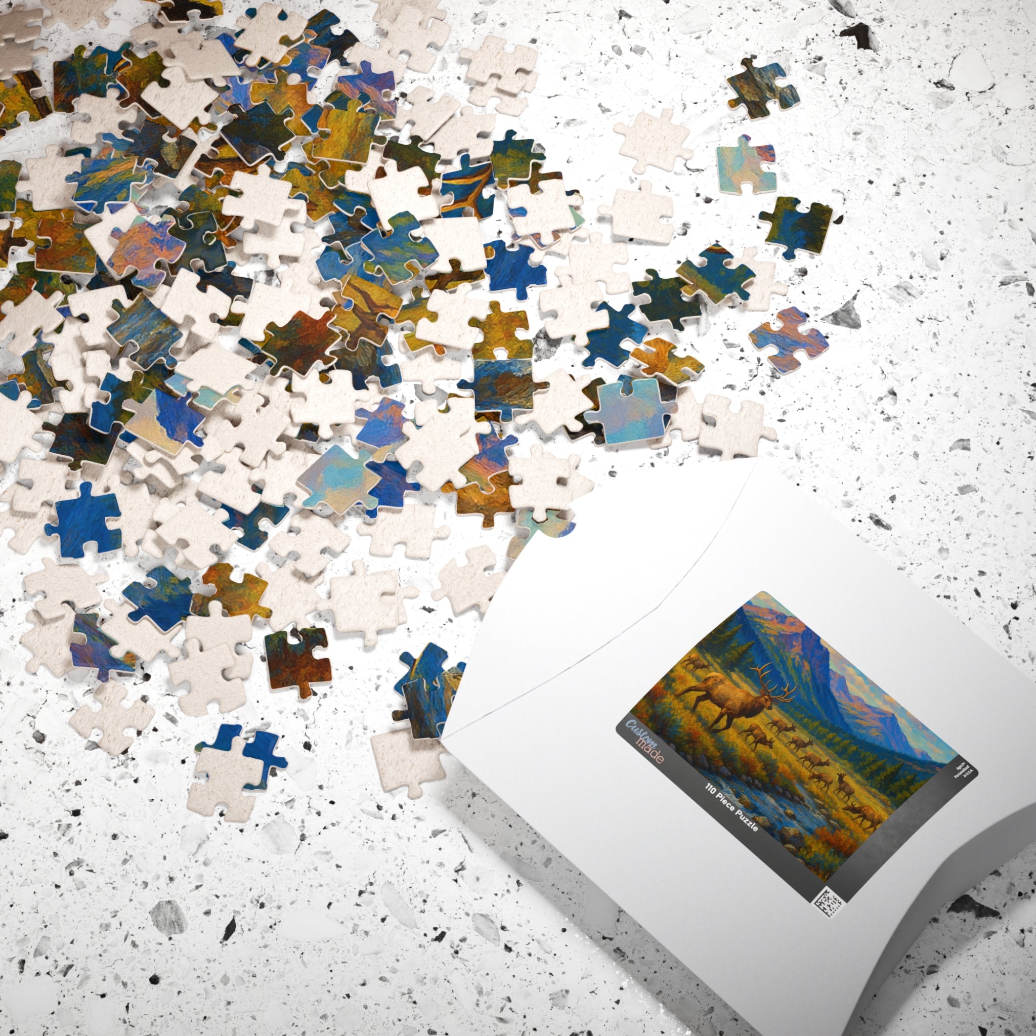 Mountain Elk Landscape Puzzle — Scenic Wildlife Jigsaw (110–1014 pcs)