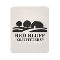 Red Bluff Outfitters Sherpa Blanket — Cozy Fleece Throw with Logo