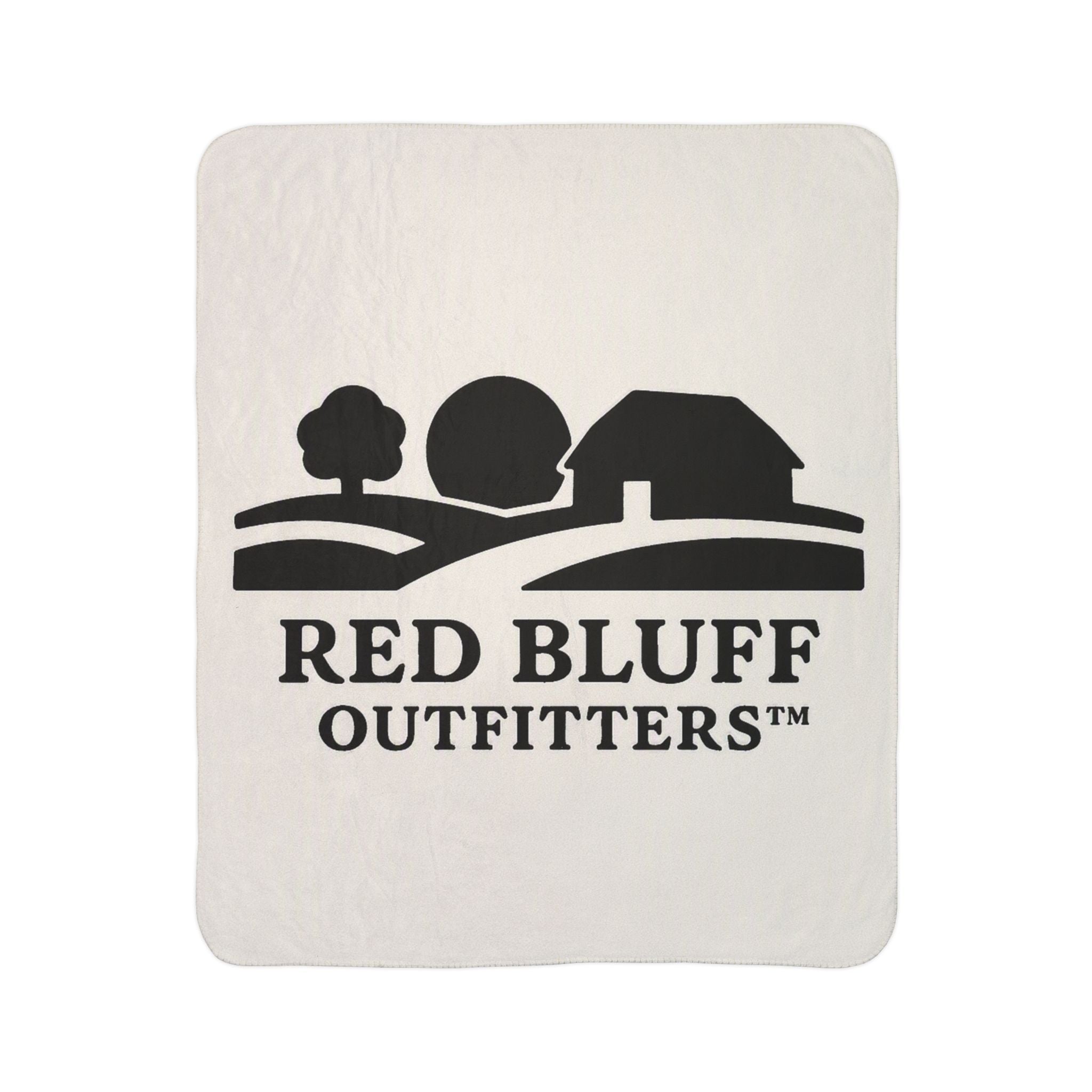 Red Bluff Outfitters Sherpa Blanket — Cozy Fleece Throw with Logo