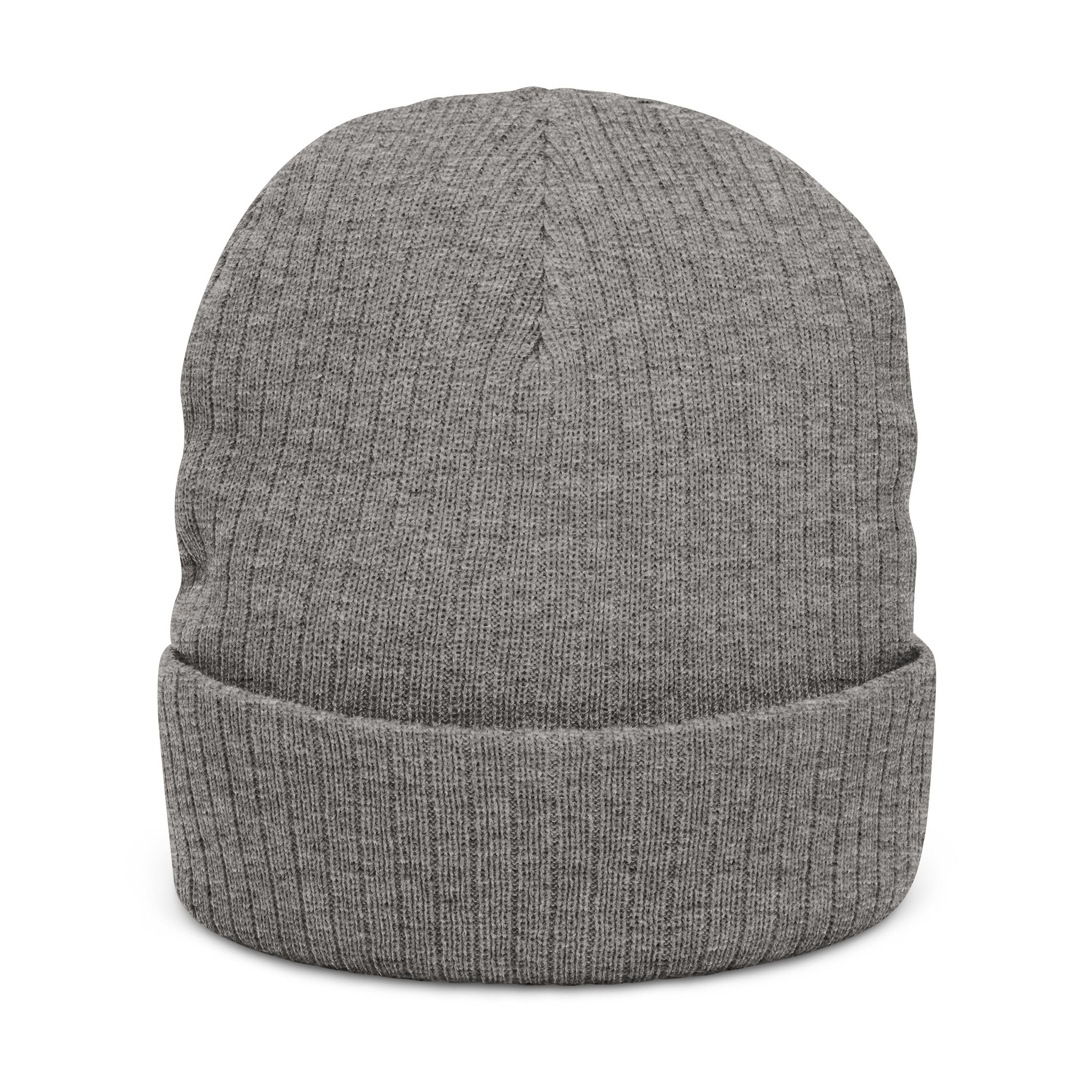 Embroidered Ribbed Knit Beanie — 'Red Bluff Outfitters' Patch Winter Hat
