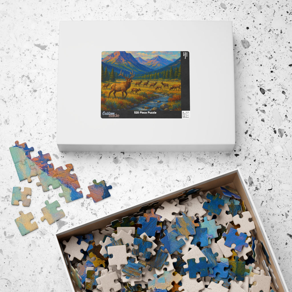 Mountain Elk Landscape Puzzle — Scenic Wildlife Jigsaw (110–1014 pcs)
