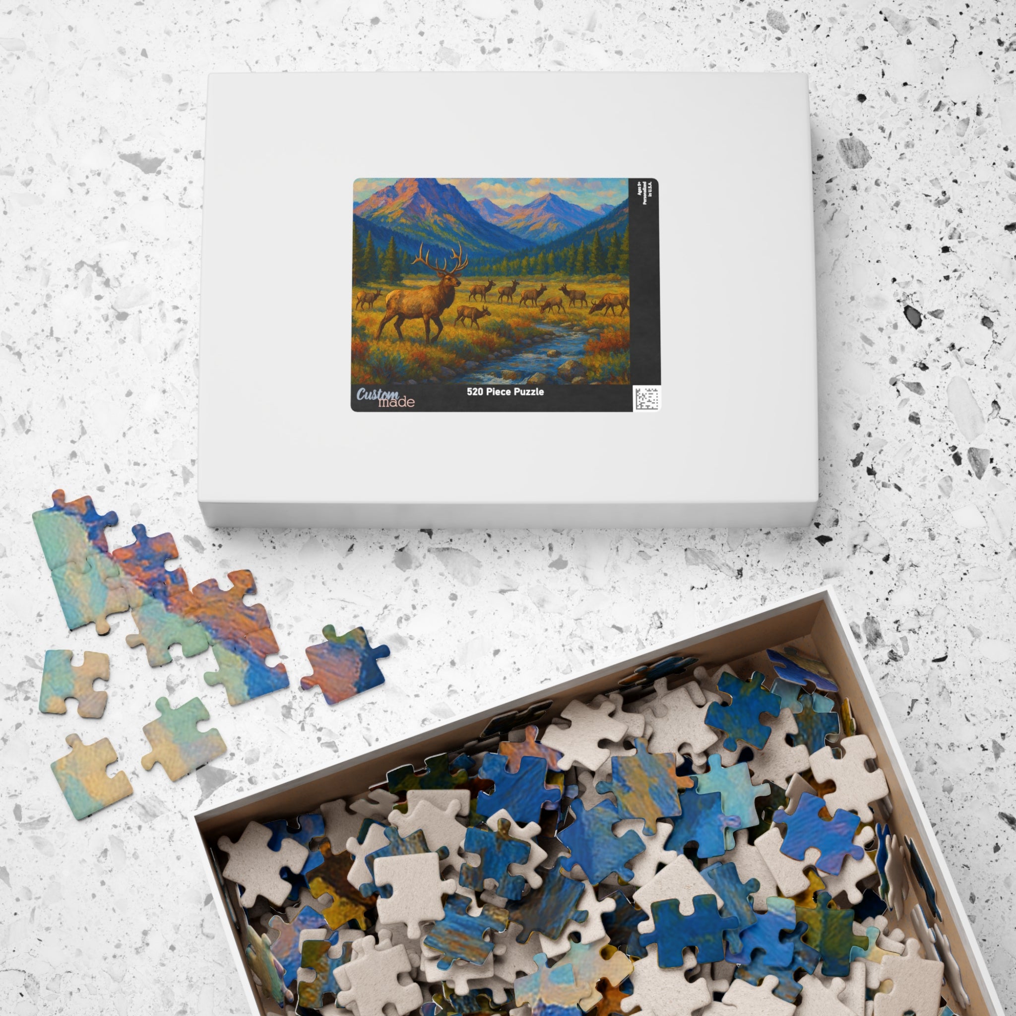 Mountain Elk Landscape Puzzle — Scenic Wildlife Jigsaw (110–1014 pcs)