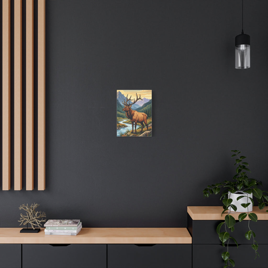Majestic Elk Mountain Canvas Print — Rustic Wilderness Wall Art