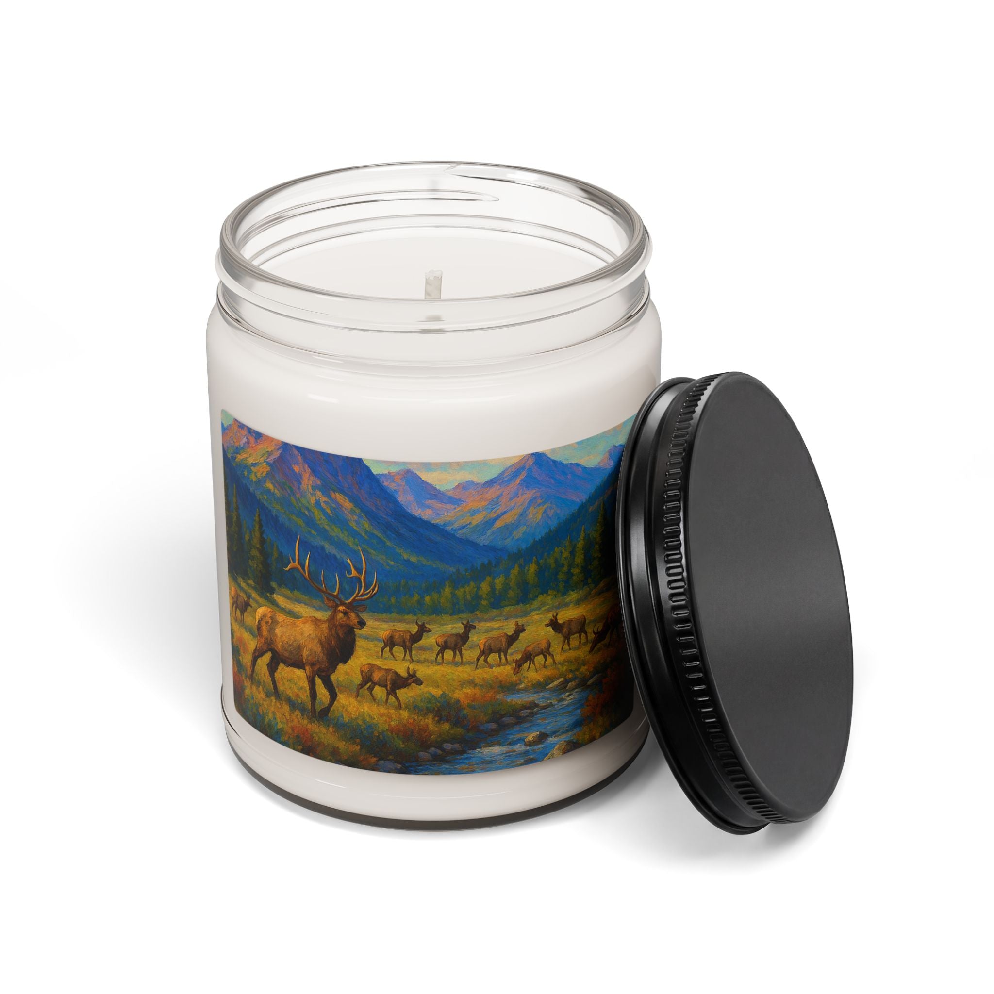 Mountain Elk Scented Soy Candle — 9oz Cabin & Wilderness Aromatherapy