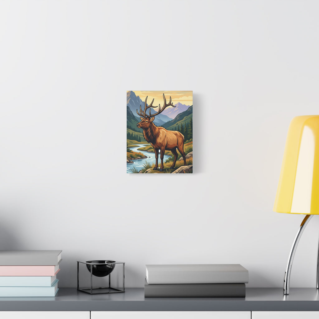Majestic Elk Mountain Canvas Print — Rustic Wilderness Wall Art