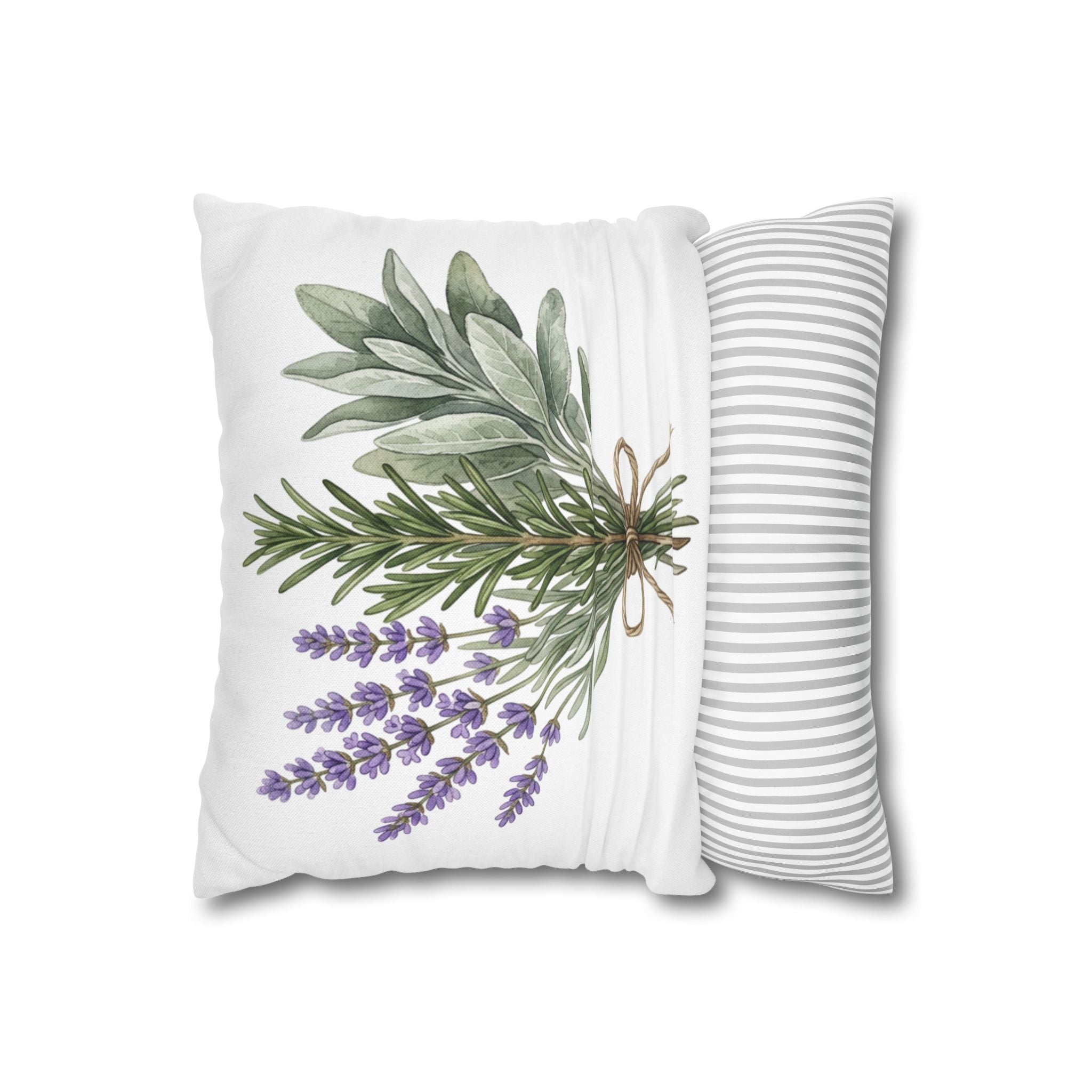 Farmhouse Herb Bundle Pillowcase — Decorative Throw Pillow