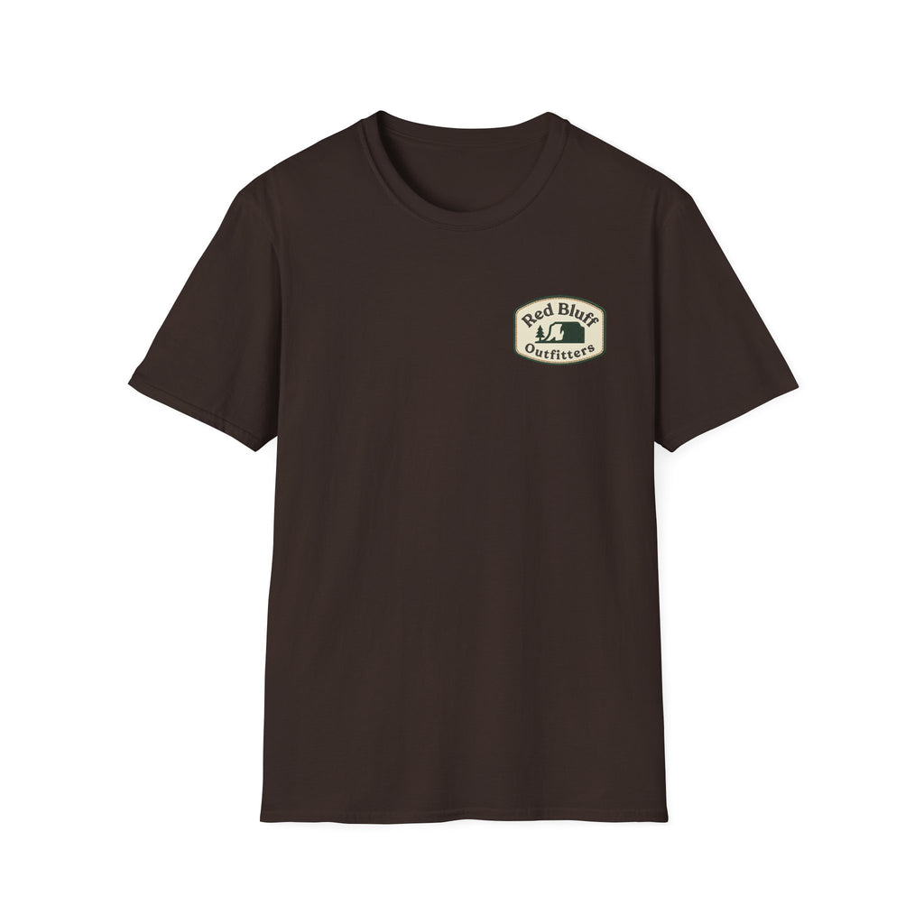 Red Bluff Outfitters Patch T‑Shirt — Retro Outdoor Logo Tee