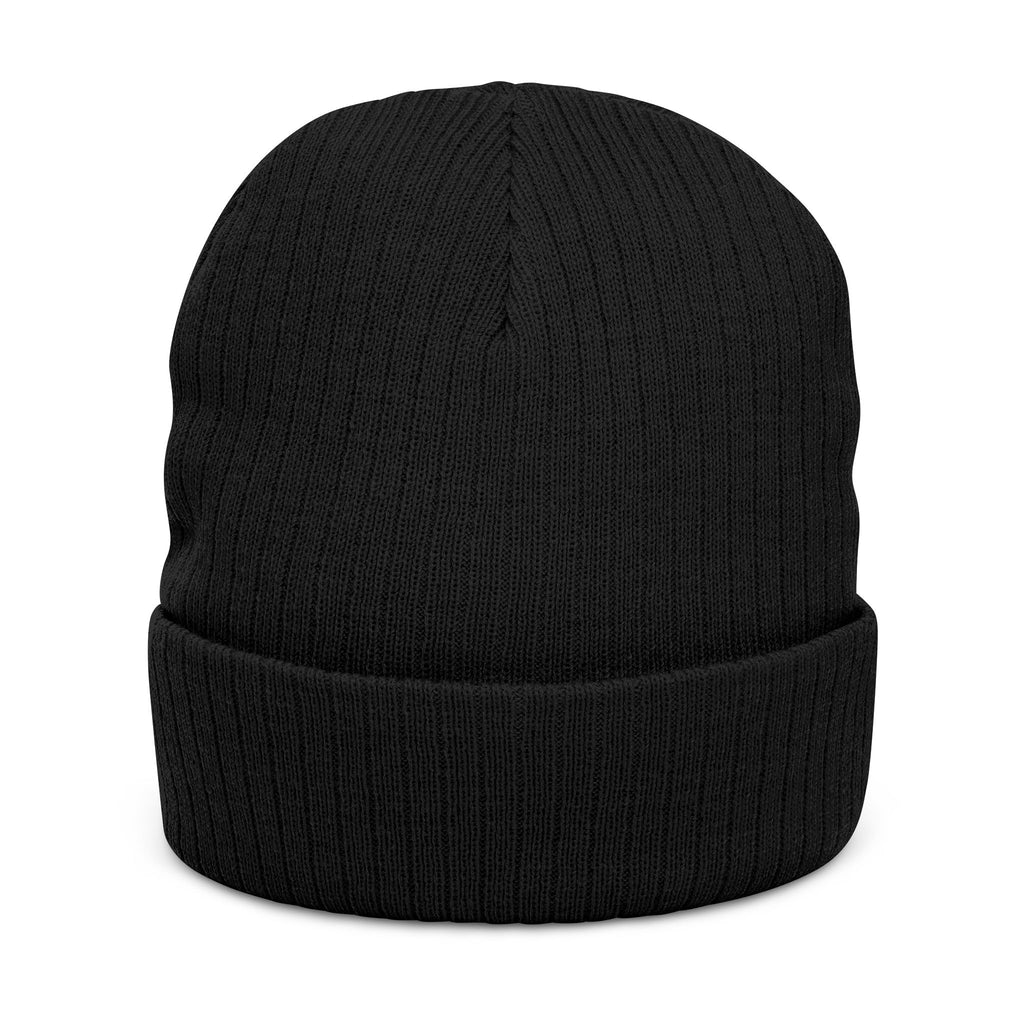 Embroidered Ribbed Knit Beanie — 'Red Bluff Outfitters' Patch Winter Hat
