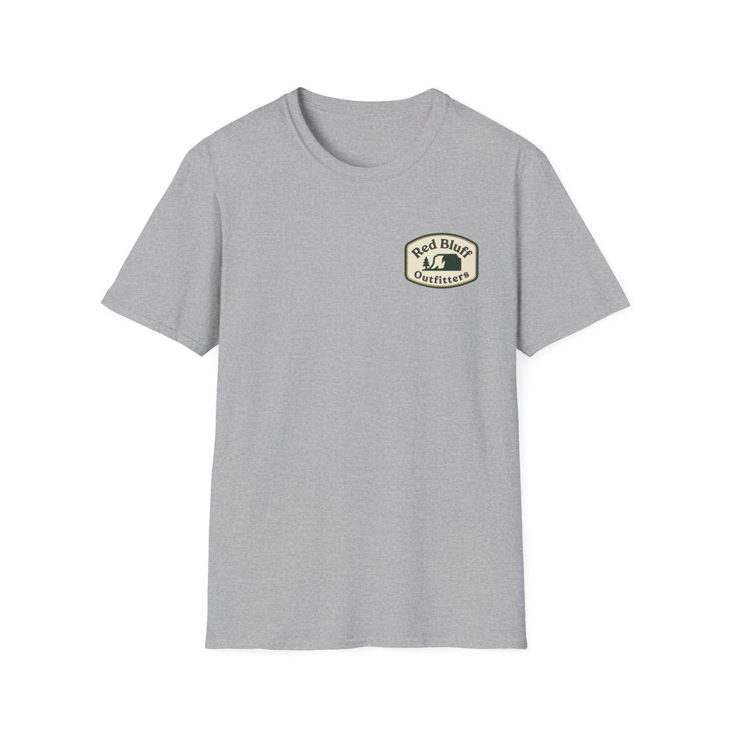 Red Bluff Outfitters Patch T‑Shirt — Retro Outdoor Logo Tee