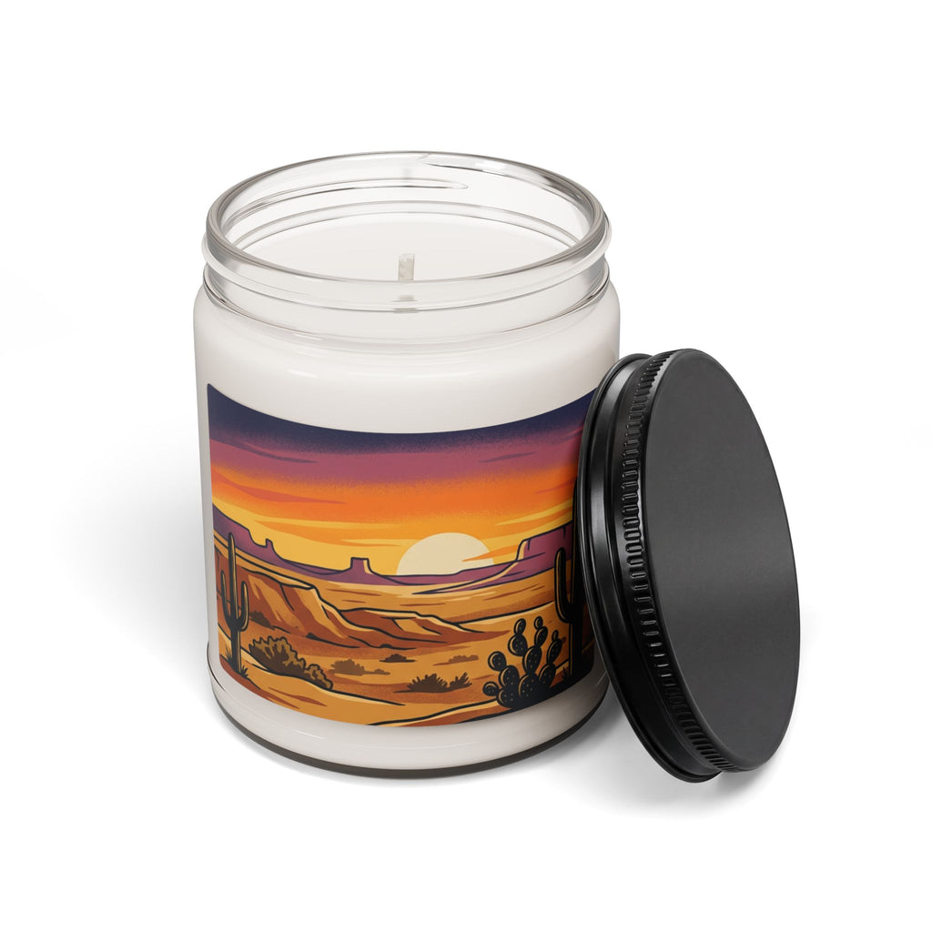 Desert Sunset Soy Candle — 9oz Scented Jar (Sunset Cactus Scenery)