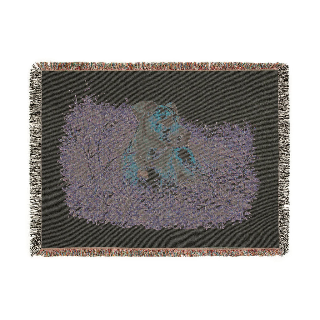 Woven Blanket — Vintage Puppy in Hay Throw Blanket