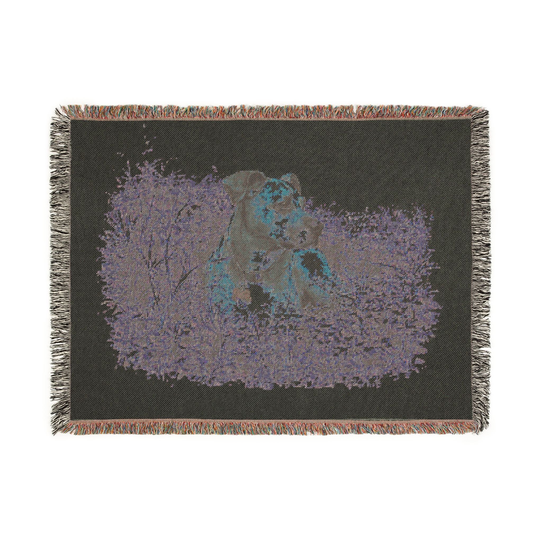 Woven Blanket — Vintage Puppy in Hay Throw Blanket