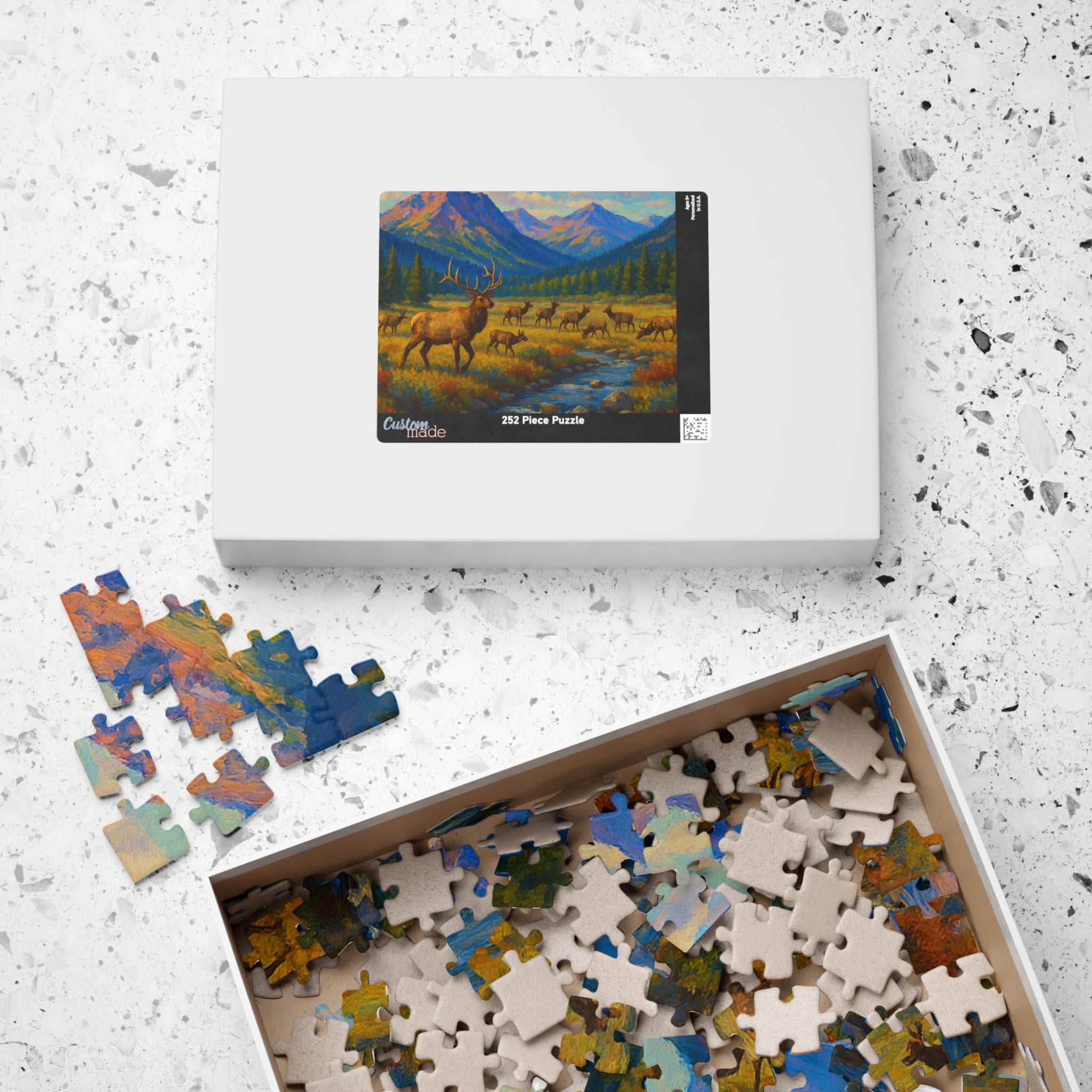 Mountain Elk Landscape Puzzle — Scenic Wildlife Jigsaw (110–1014 pcs)