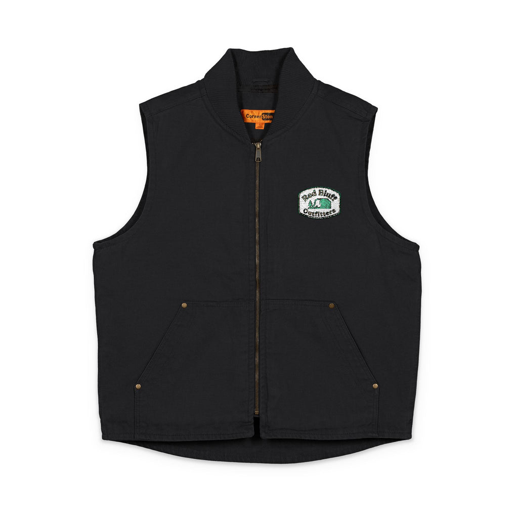 Washed Duck Cloth Work Vest — Embroidered Chest Patch