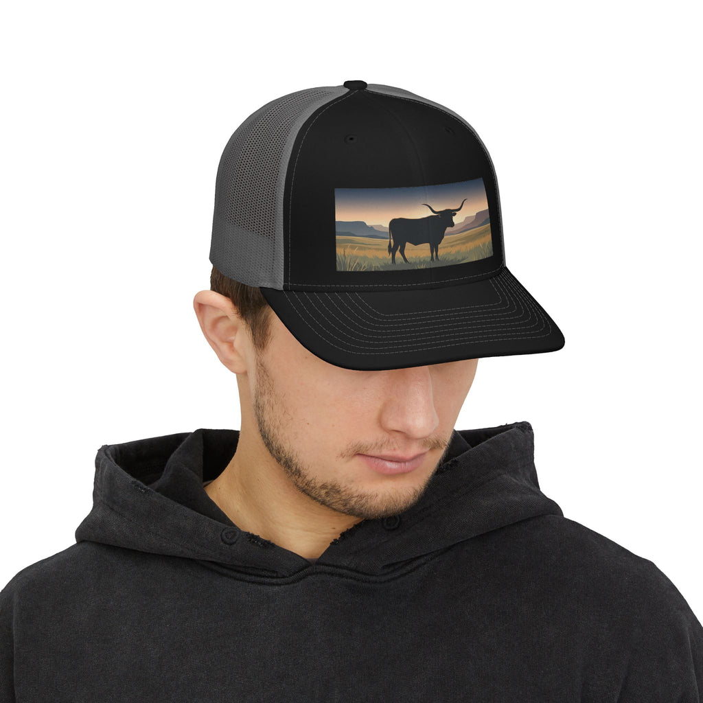 Longhorn Sunset Snapback Trucker Cap