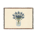 Mason Jar Wildflower Woven Blanket — Cozy Floral Throw for Living Room & Farmhouse Decor