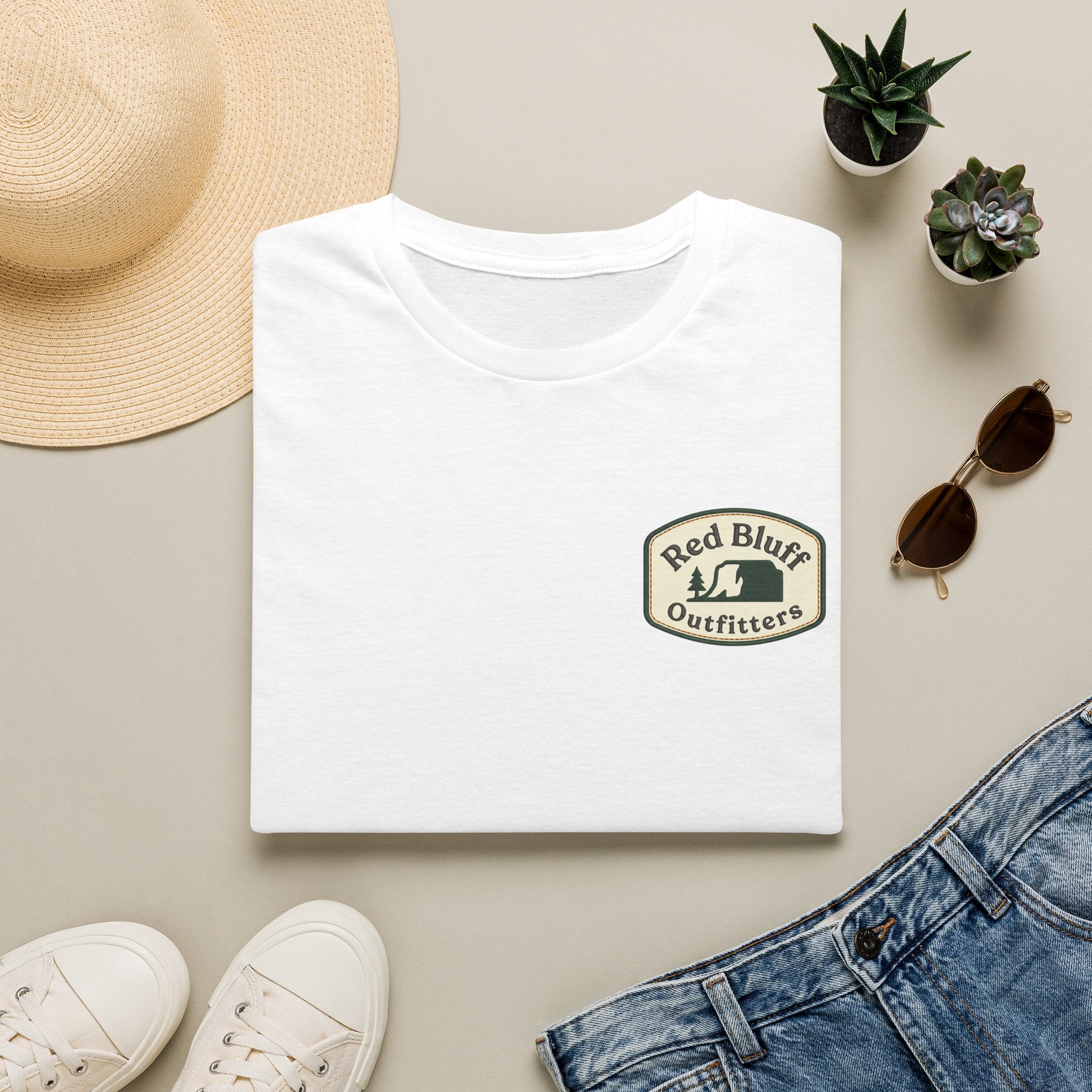 Red Bluff Outfitters Patch T‑Shirt — Retro Outdoor Logo Tee