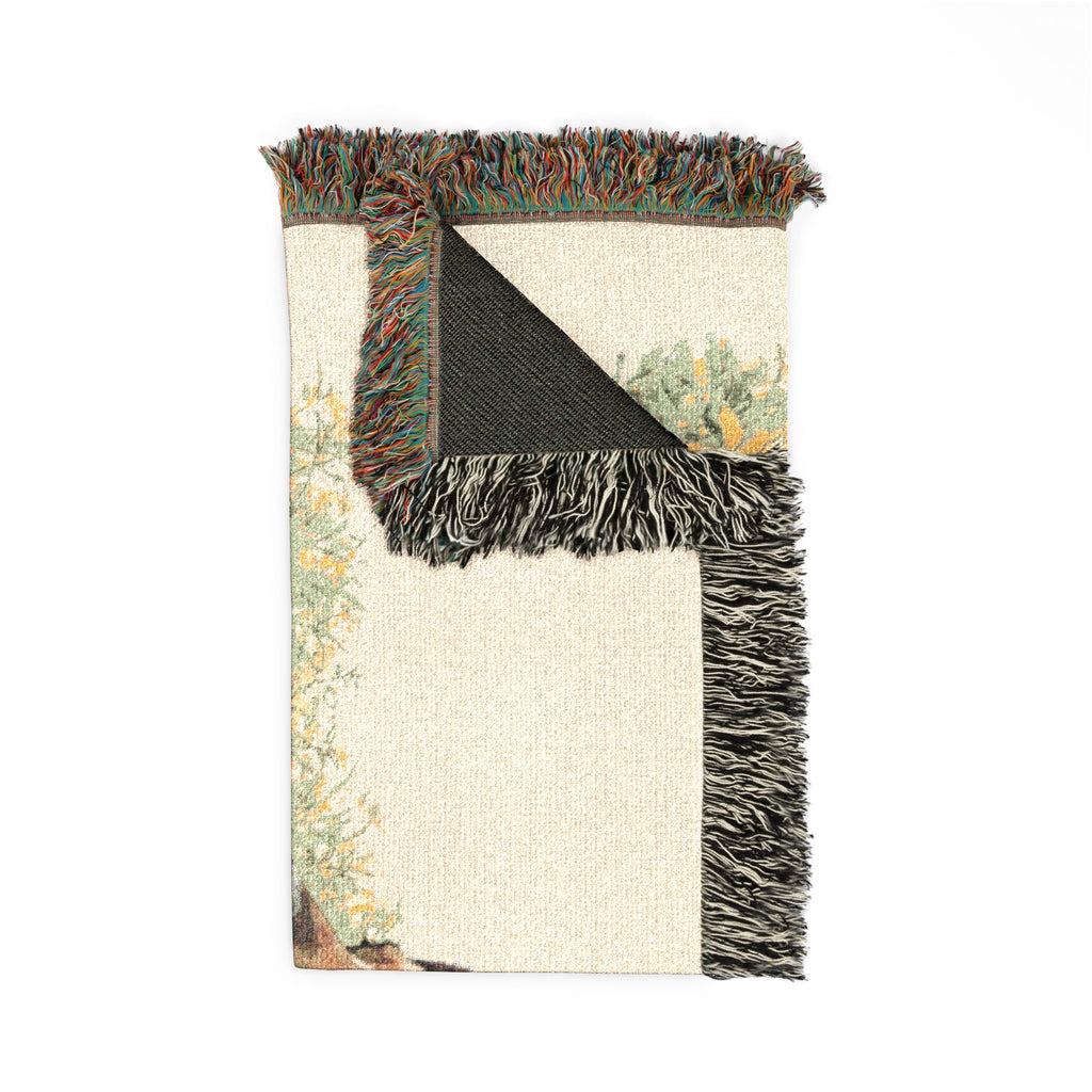 Woven Blanket — Vintage Puppy in Hay Throw Blanket
