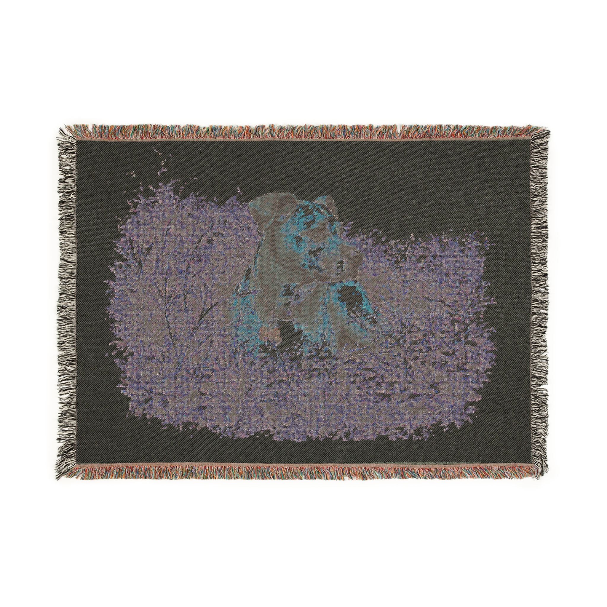 Woven Blanket — Vintage Puppy in Hay Throw Blanket