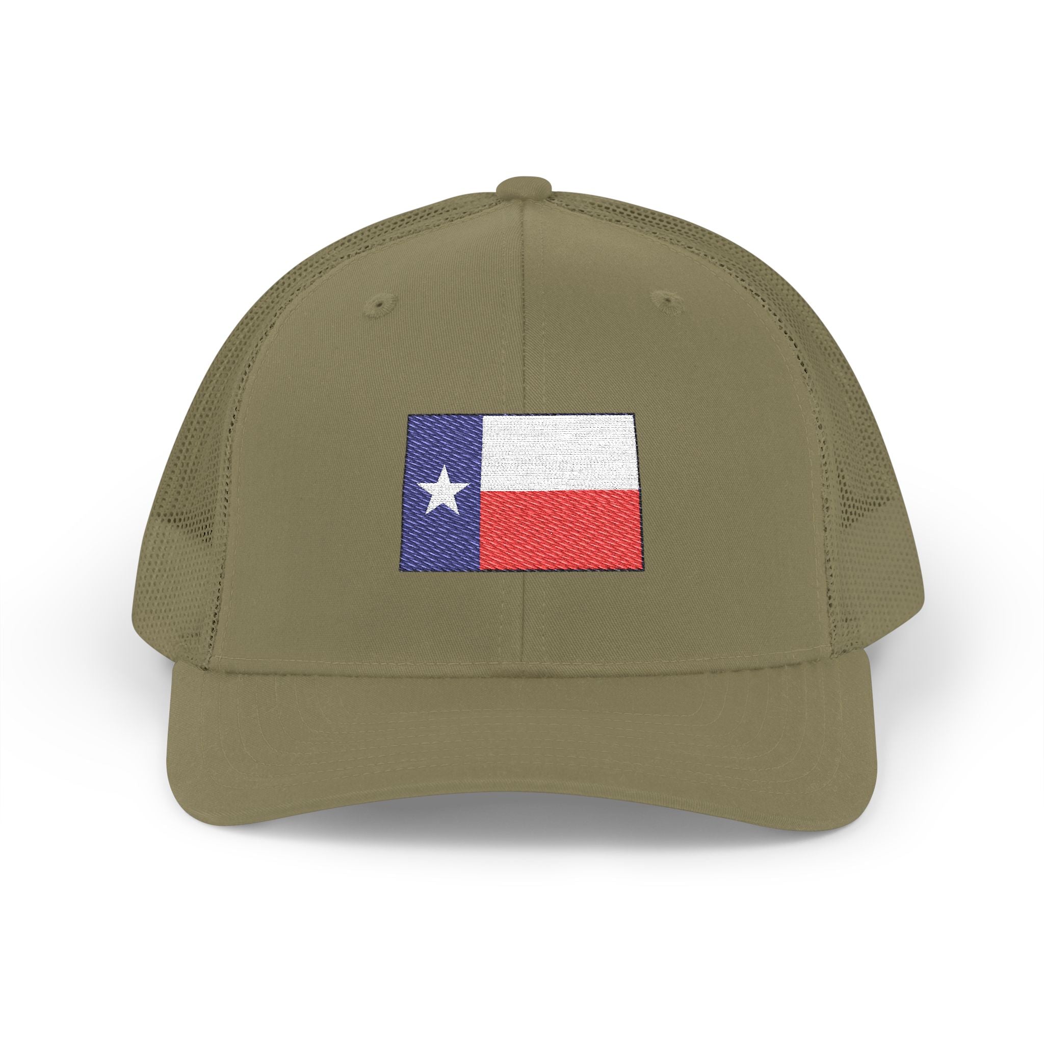 Texas Flag Embroidered Trucker Cap — Distressed Lone Star Snapback