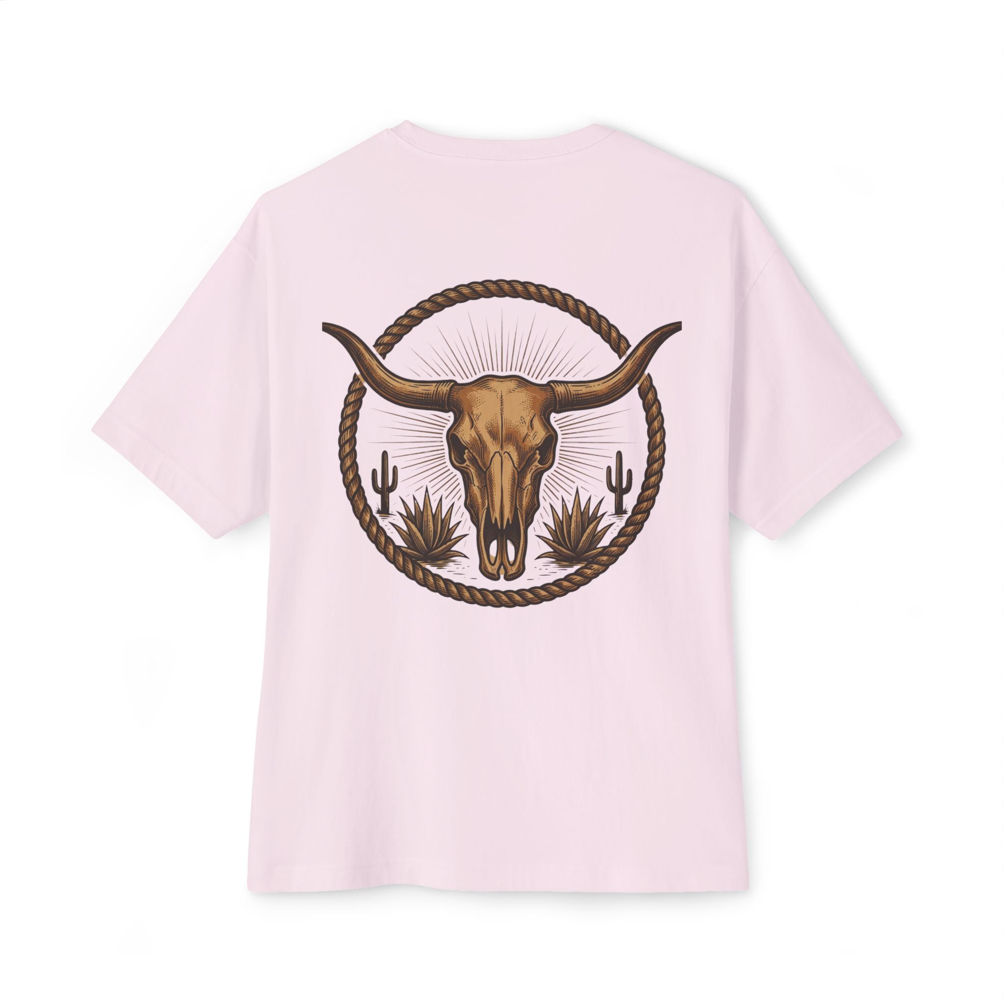 Longhorn Skull Texas Tee — Western Cowboy Oversized Boxy Shirt