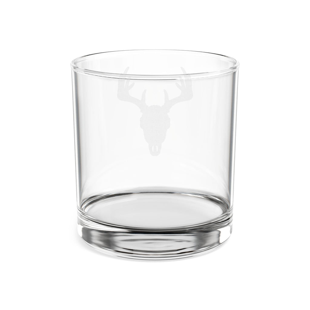 Engraved Deer Skull Whiskey Glass — 10.5oz Rocks Glass