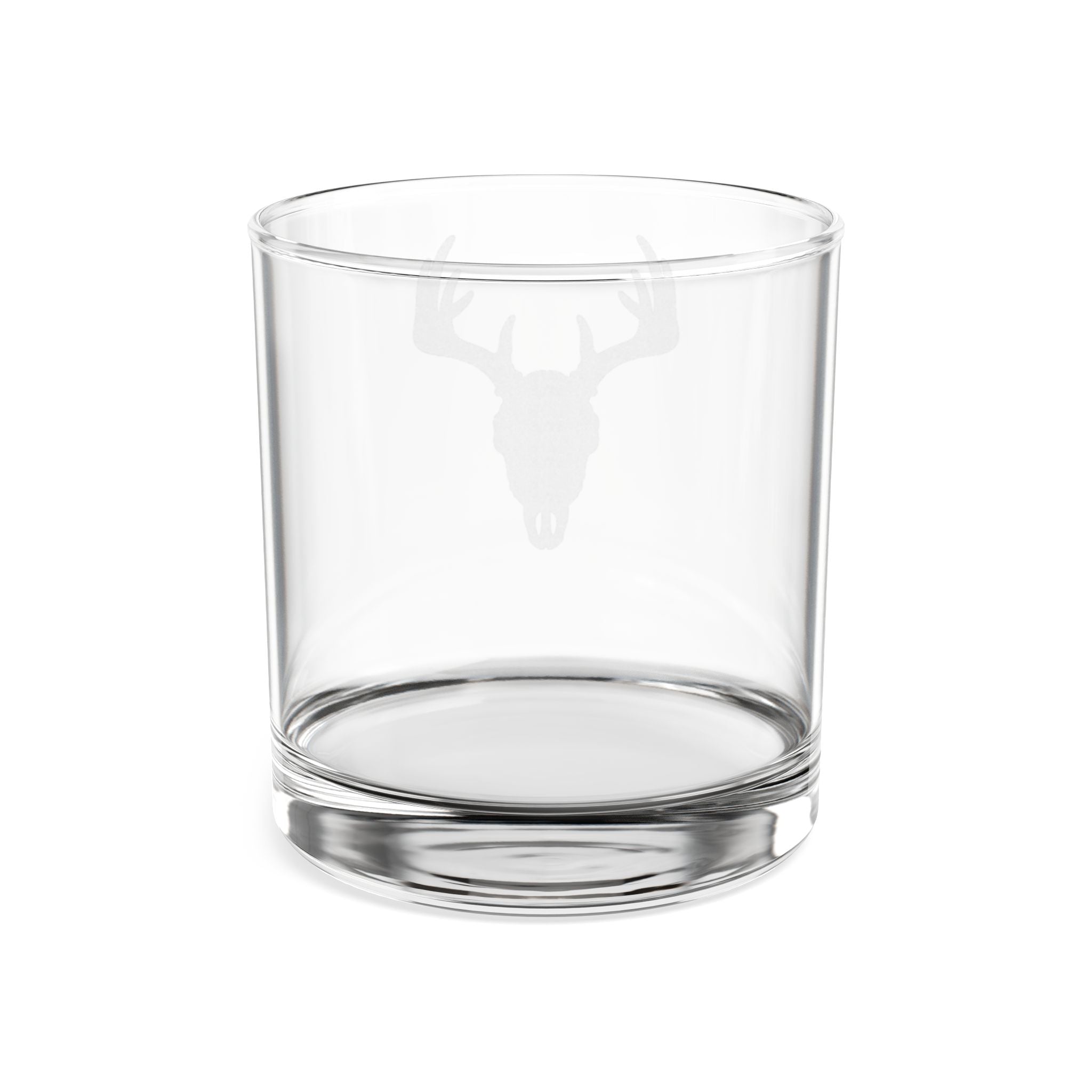 Engraved Deer Skull Whiskey Glass — 10.5oz Rocks Glass