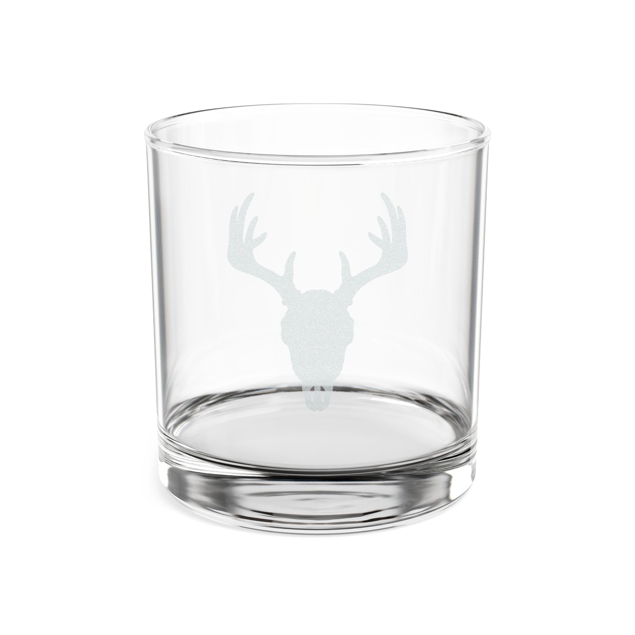 Engraved Deer Skull Whiskey Glass — 10.5oz Rocks Glass