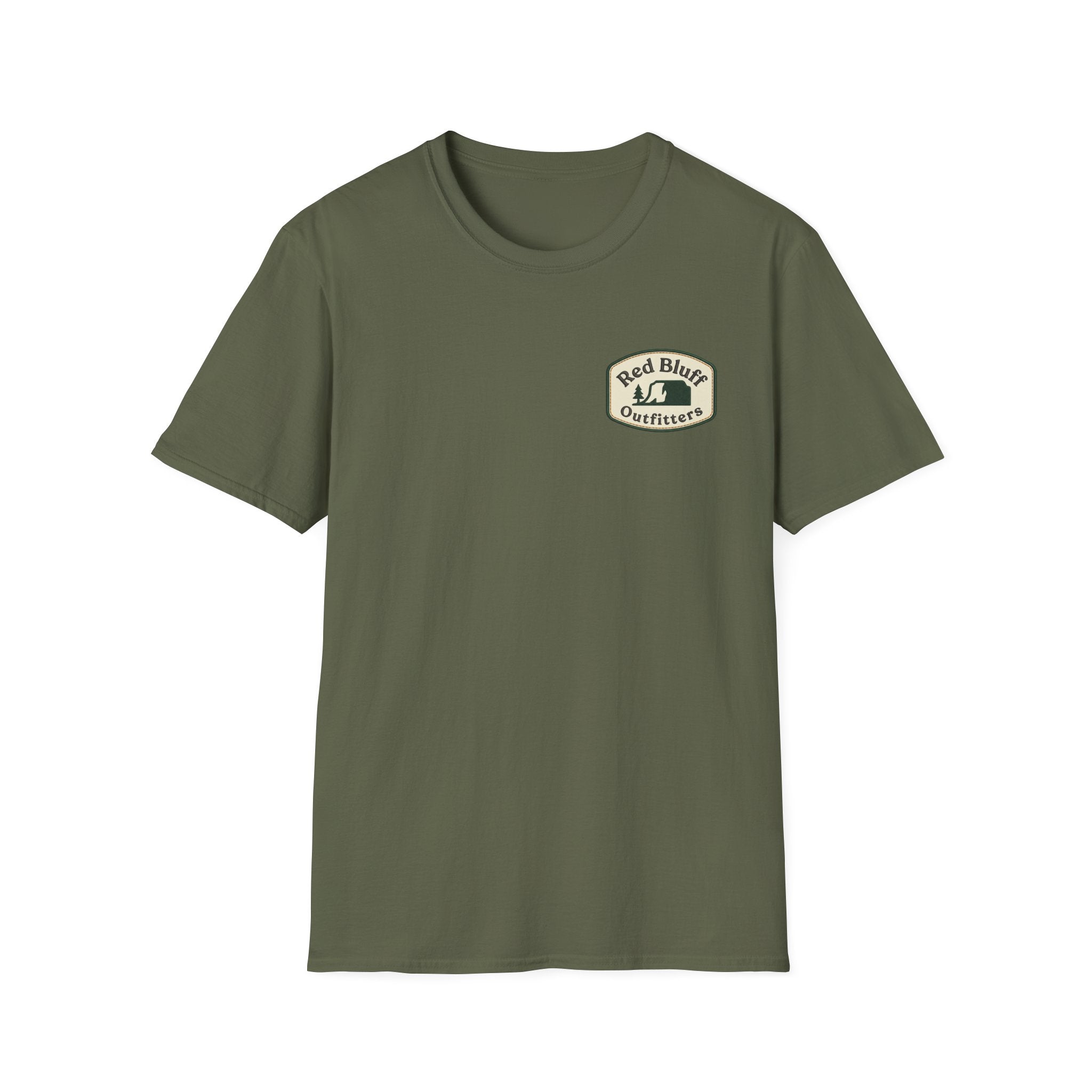 Red Bluff Outfitters Patch T‑Shirt — Retro Outdoor Logo Tee