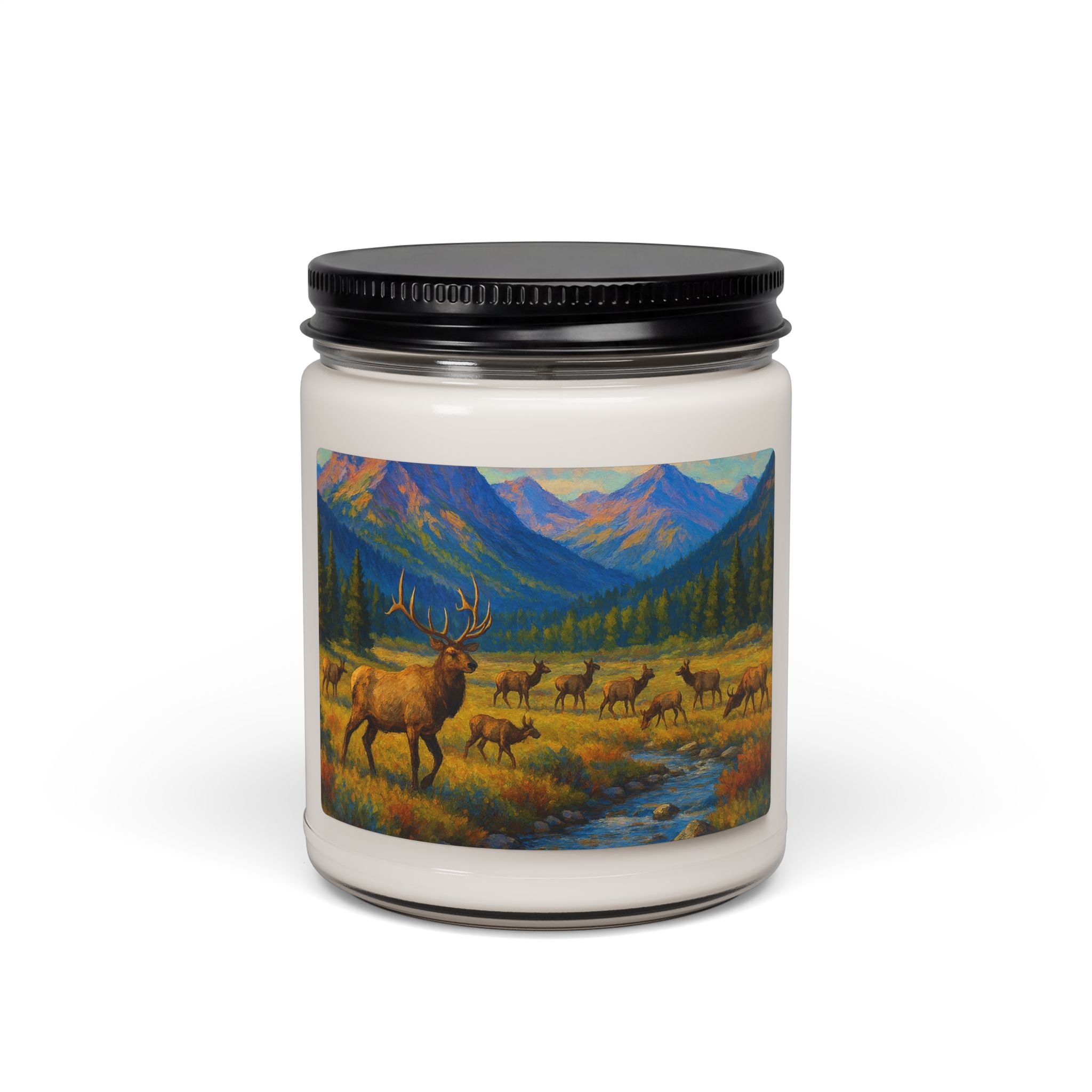 Mountain Elk Scented Soy Candle — 9oz Cabin & Wilderness Aromatherapy