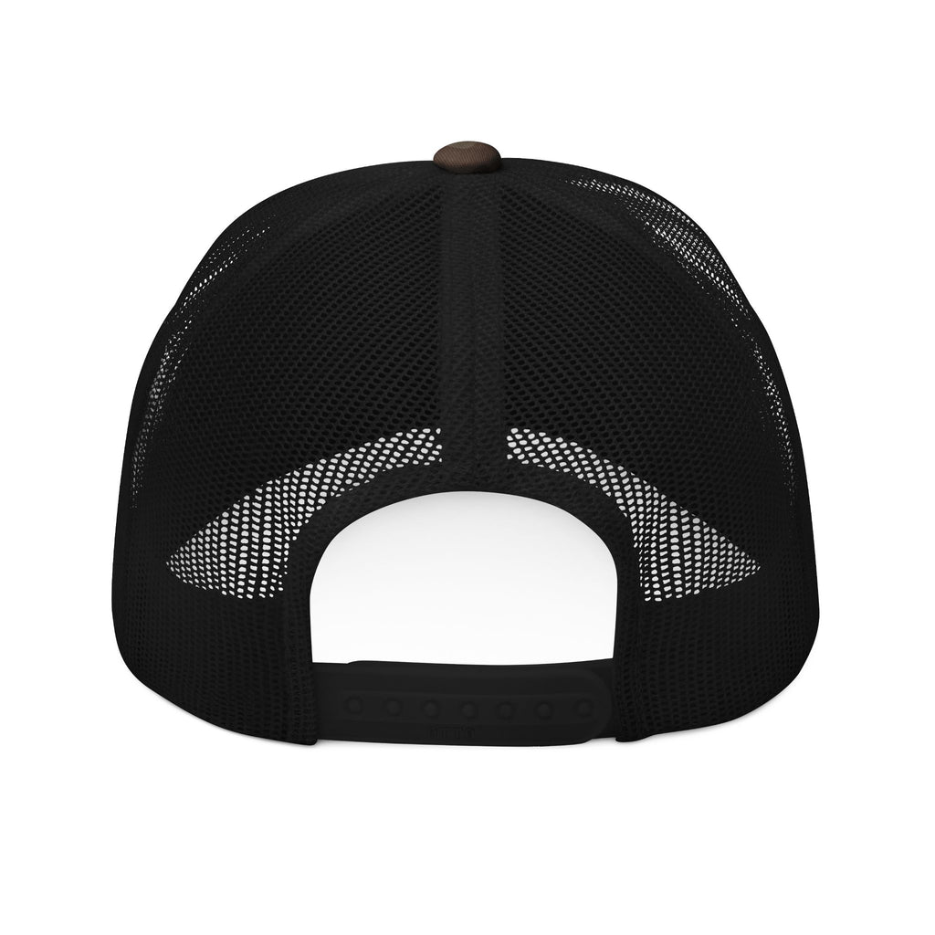 Camo Trucker Hat — Embroidered 'Red Bluff Outfitters' Patch, Breathable Mesh Cap for Outdoors & Hunting