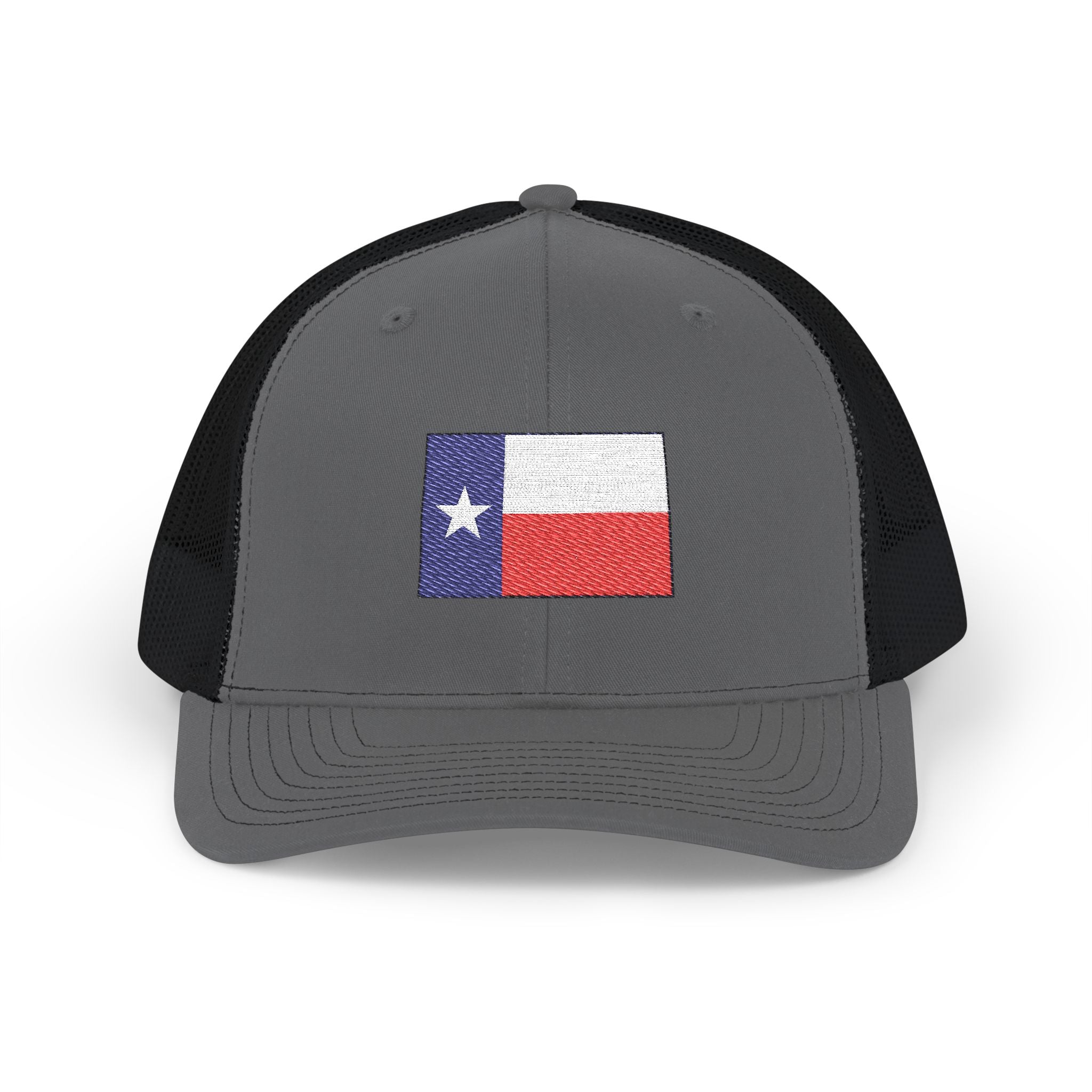 Texas Flag Embroidered Trucker Cap — Distressed Lone Star Snapback
