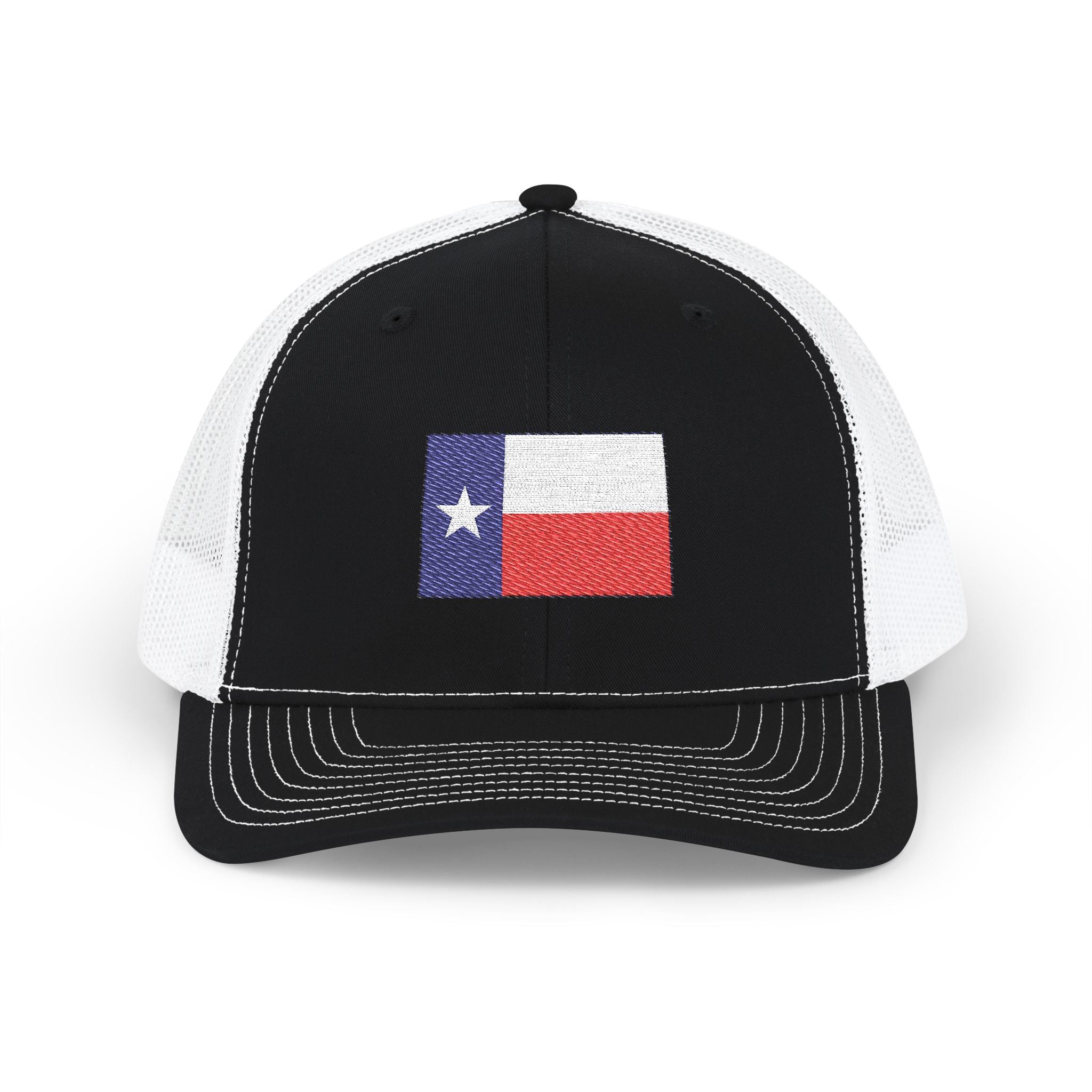Texas Flag Embroidered Trucker Cap — Distressed Lone Star Snapback