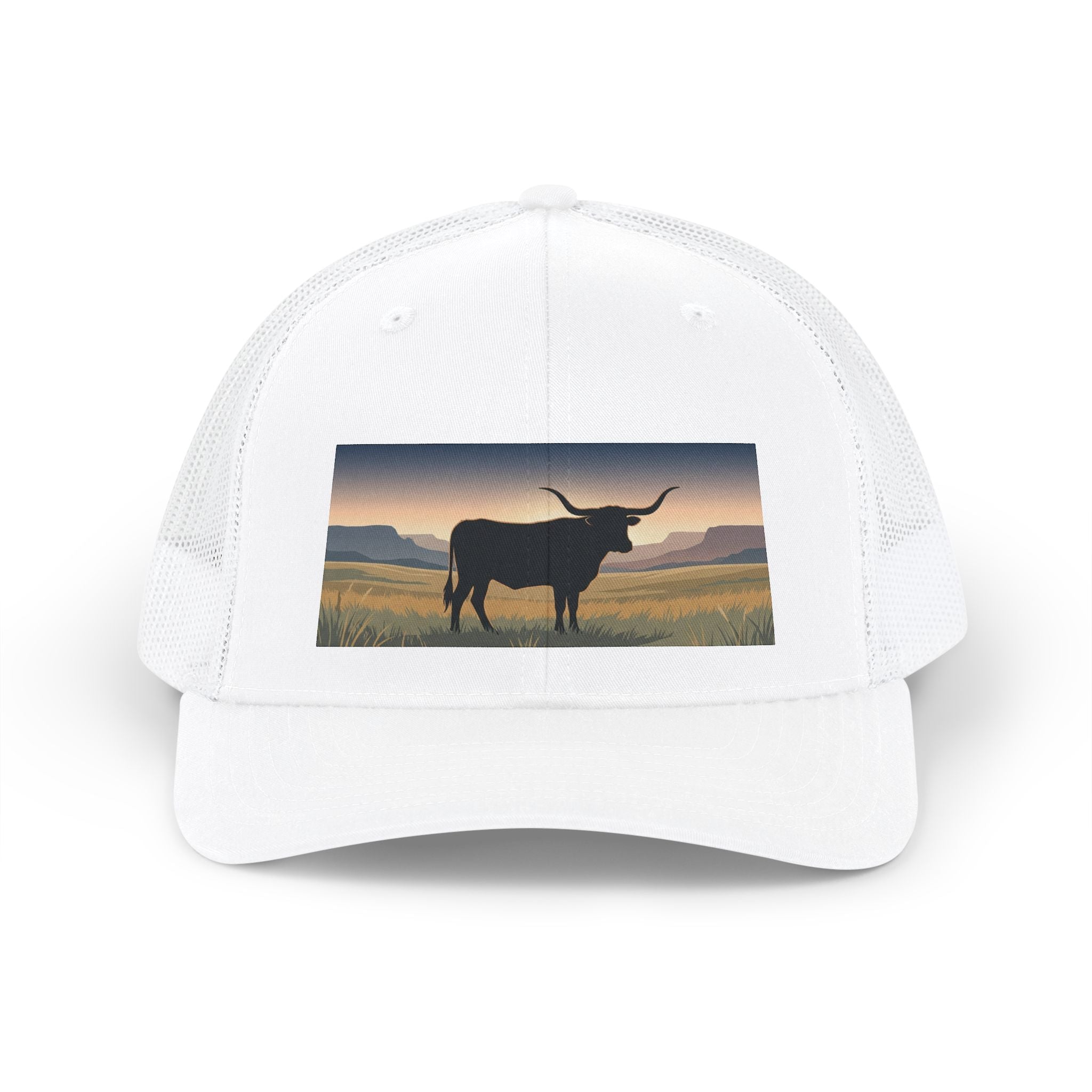 Longhorn Sunset Snapback Trucker Cap
