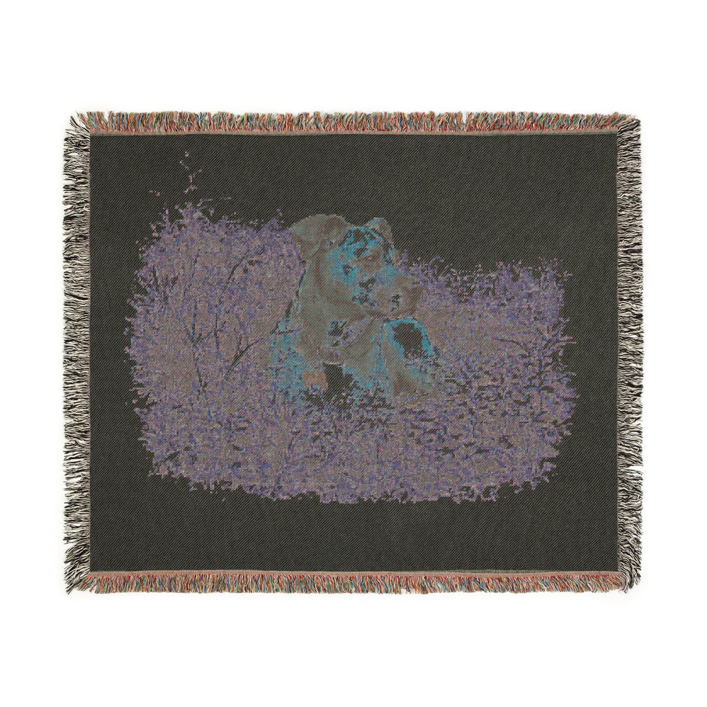 Woven Blanket — Vintage Puppy in Hay Throw Blanket