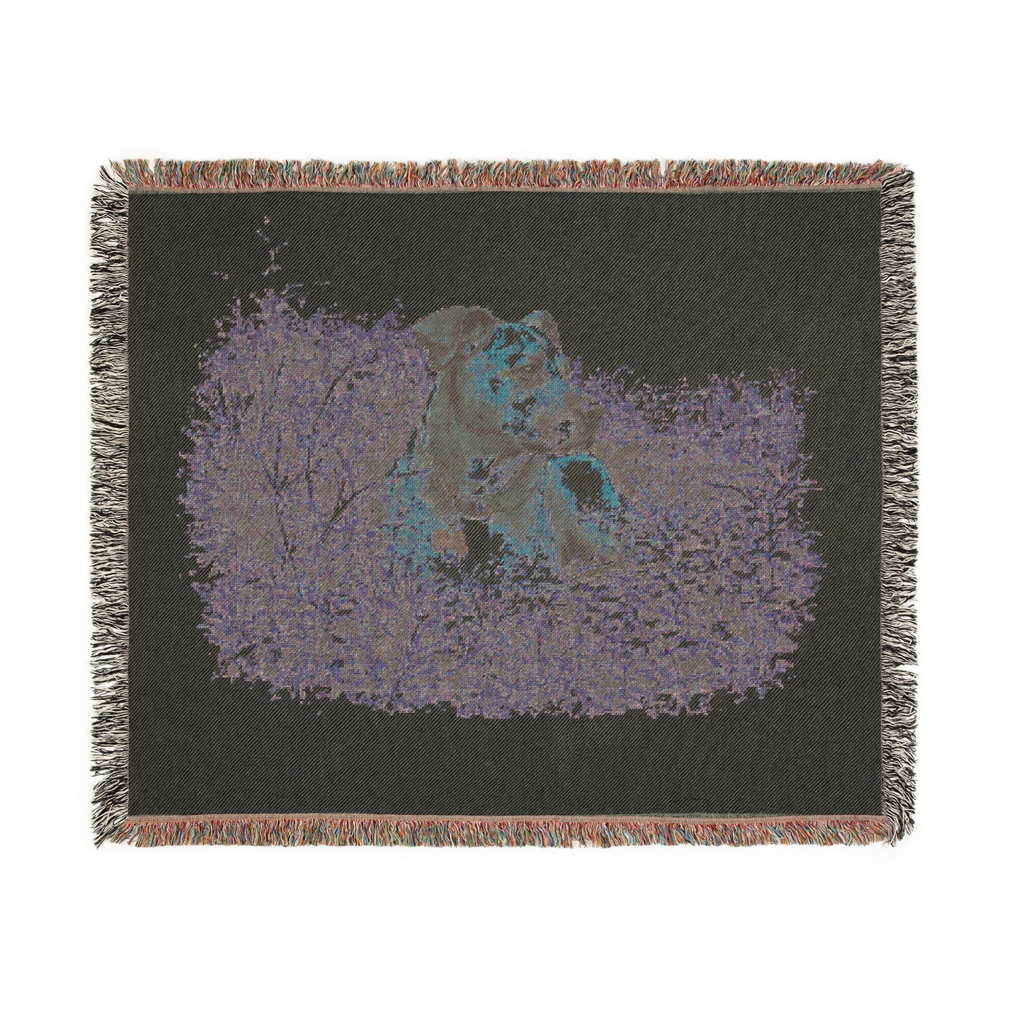 Woven Blanket — Vintage Puppy in Hay Throw Blanket